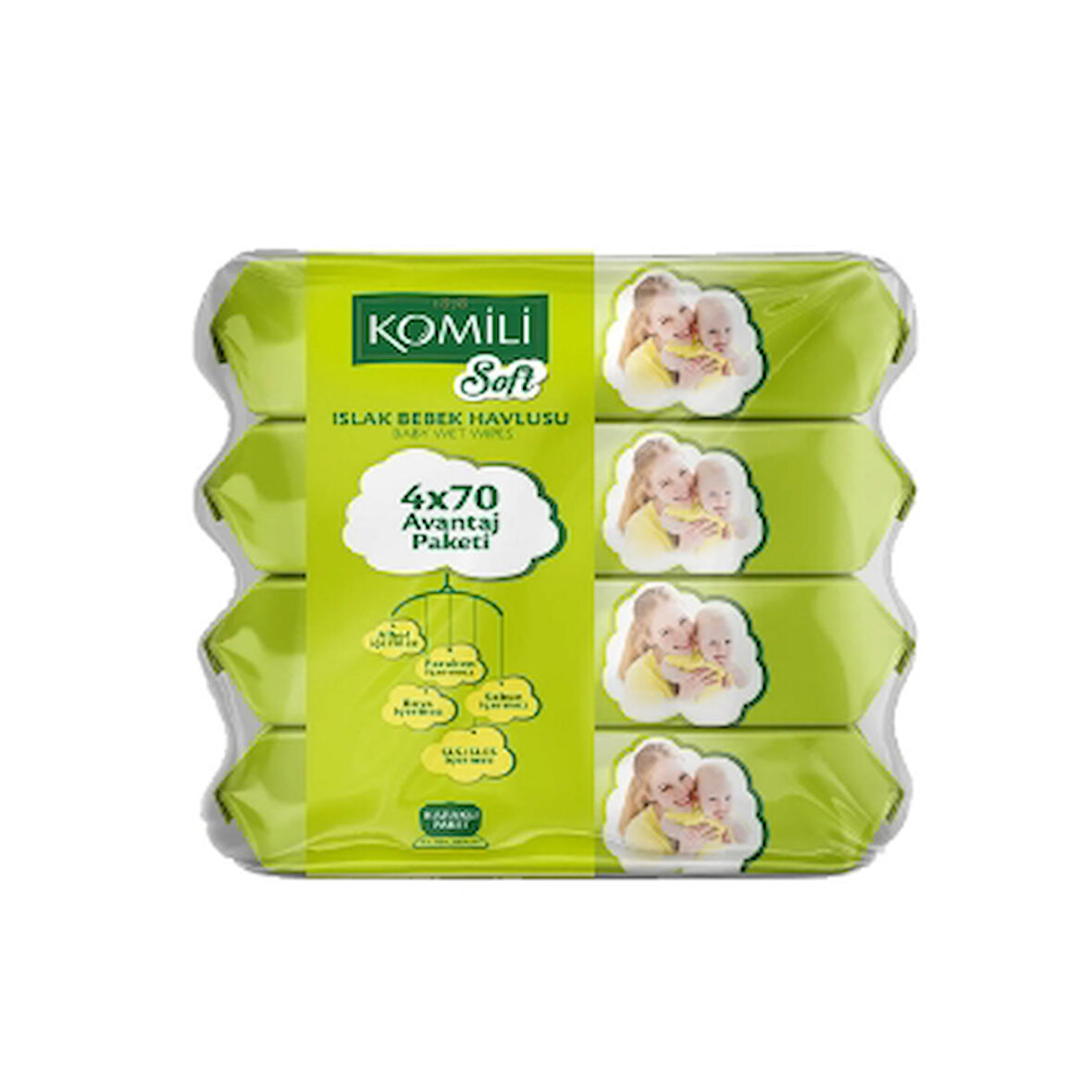 Komili Islak Havlu 4x70'Li Soft 4 Adet