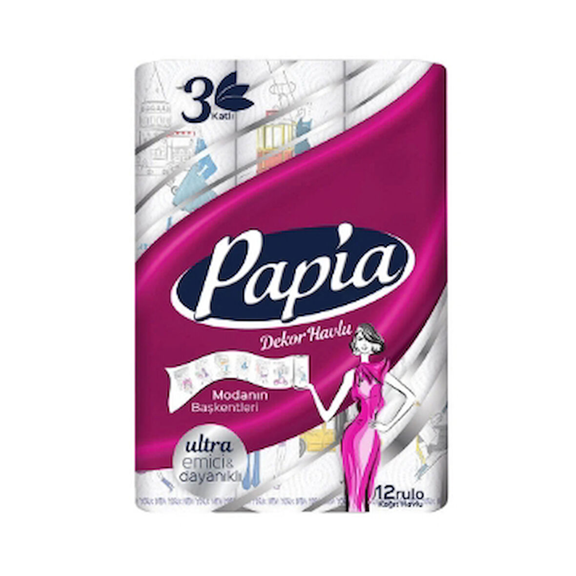 Papia Kağıt Havlu 12'Li Decor 4 Adet
