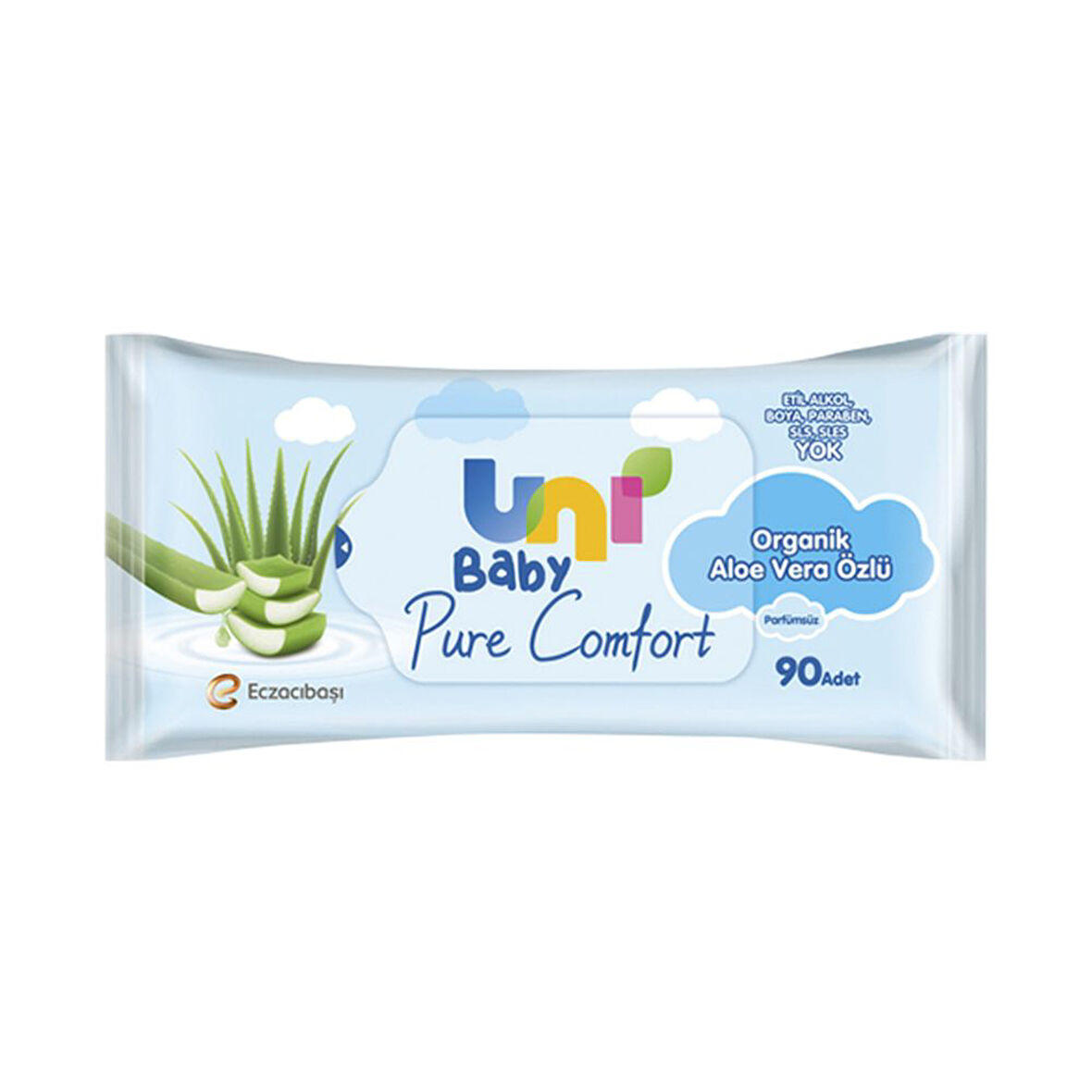 Uni Baby Islak Mendil 90'Li Organik Aloe Vera Ozlu 4 Adet