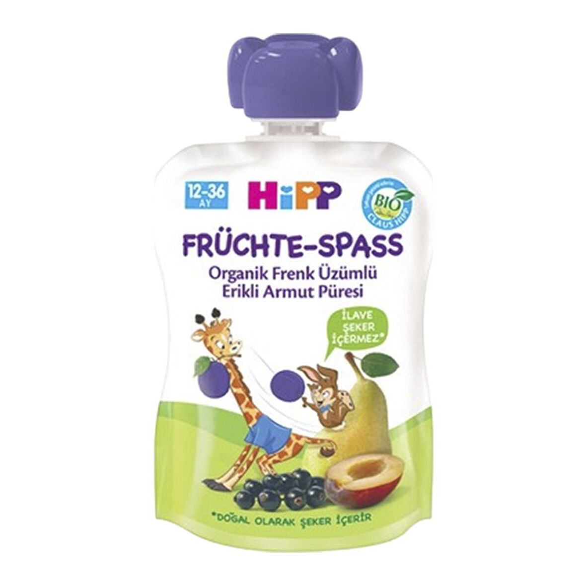 Hipp Organik Frenk Üzümü-Erik-Armut Püresi 90 Gr. 4 Adet