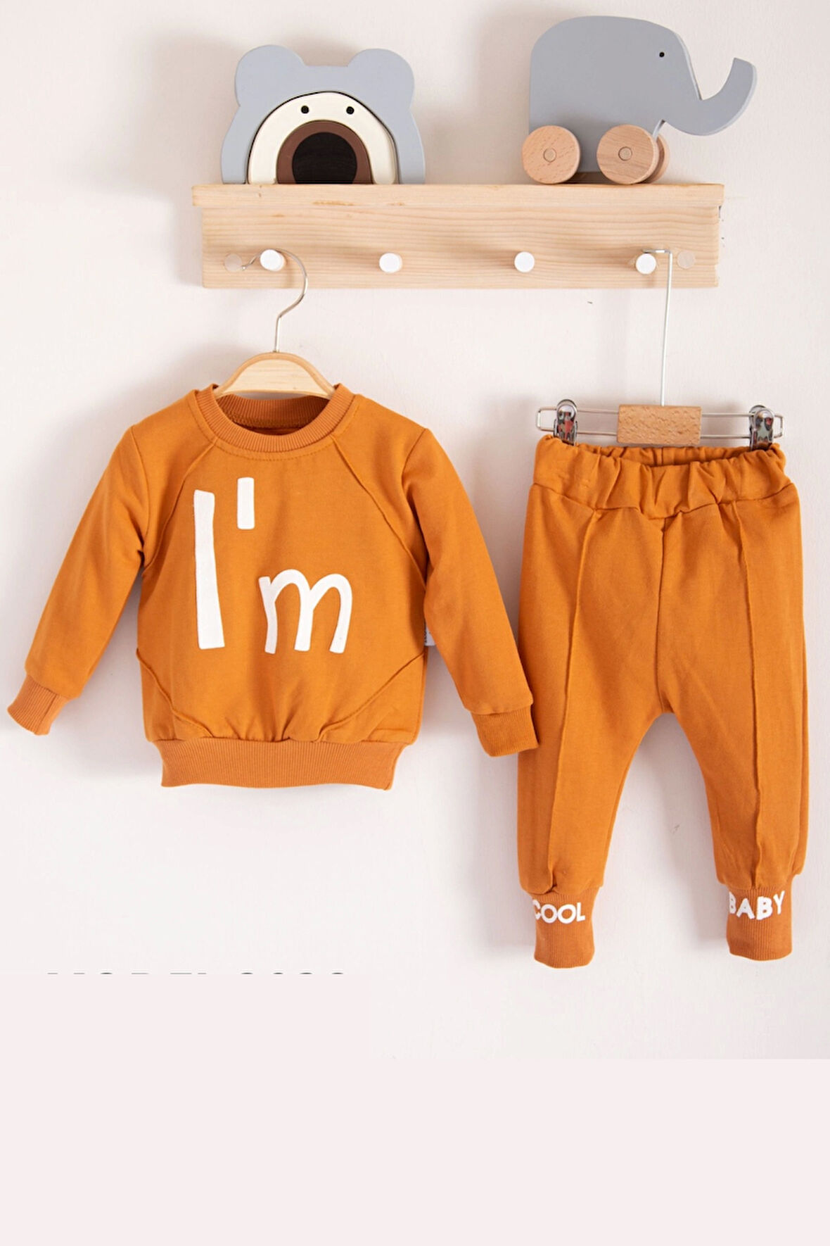 3-18 Ay Erkek Bebek Takımı I'm Cool 2'li Kahverengi