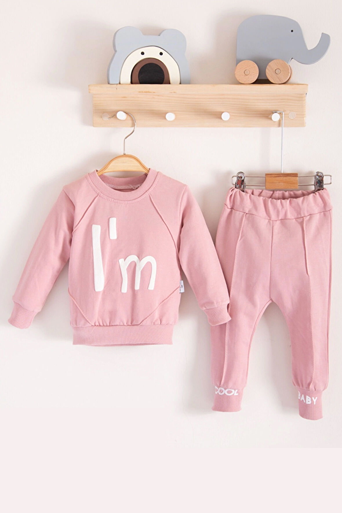 3-18 Ay Kız Bebek Alt&Üst Takımı I'm Cool 2'li Pembe