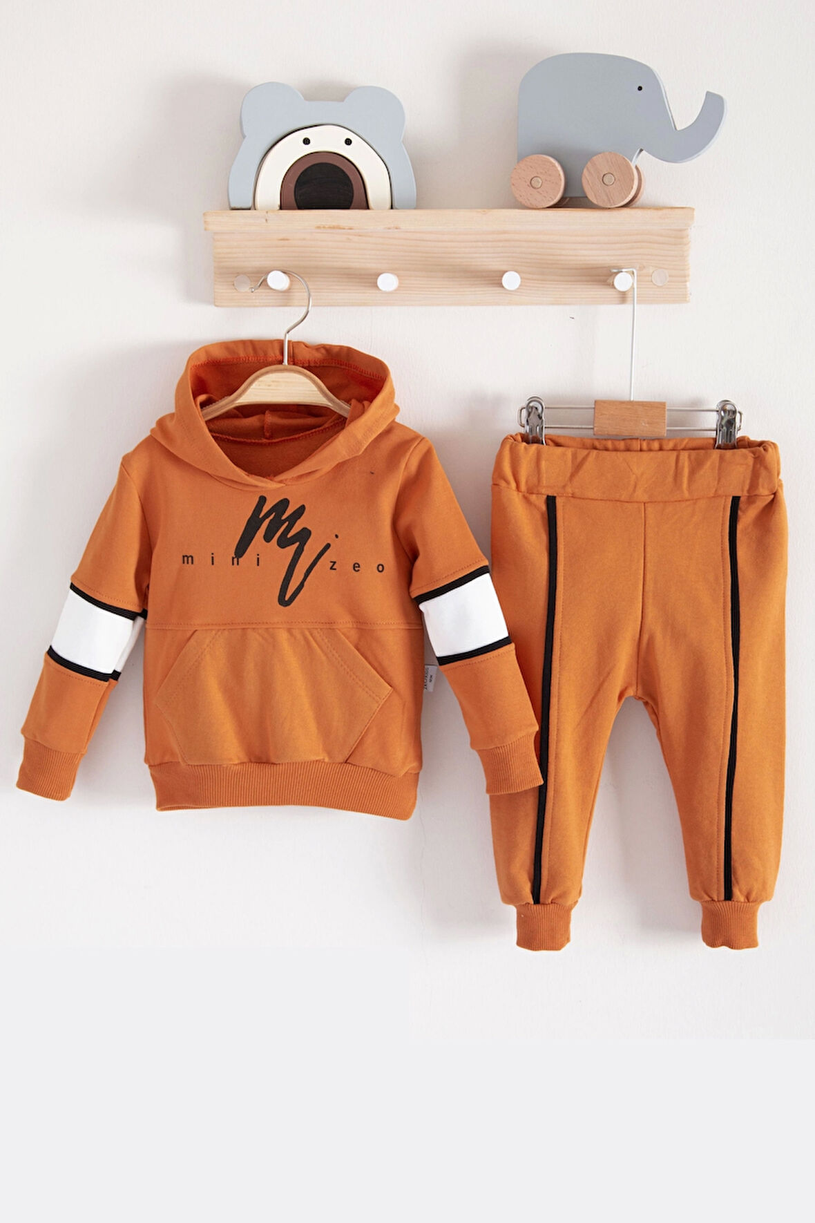 3-18 Ay Erkek Bebek Takımı Mini Zeo 2'li Kahverengi