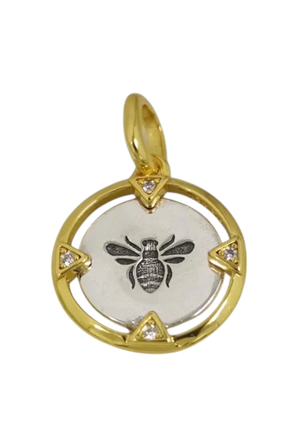 Arı İki Renkli Madalyon Charm