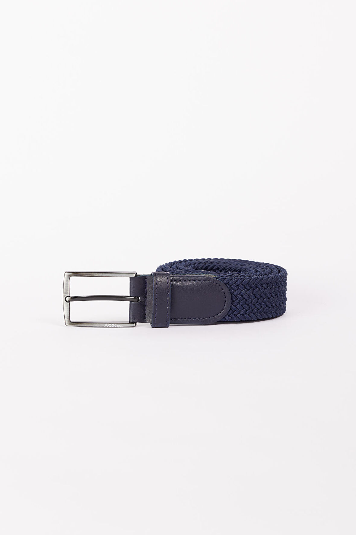 Erkek Lacivert Casual Suni Deri Jean Kot Kemeri