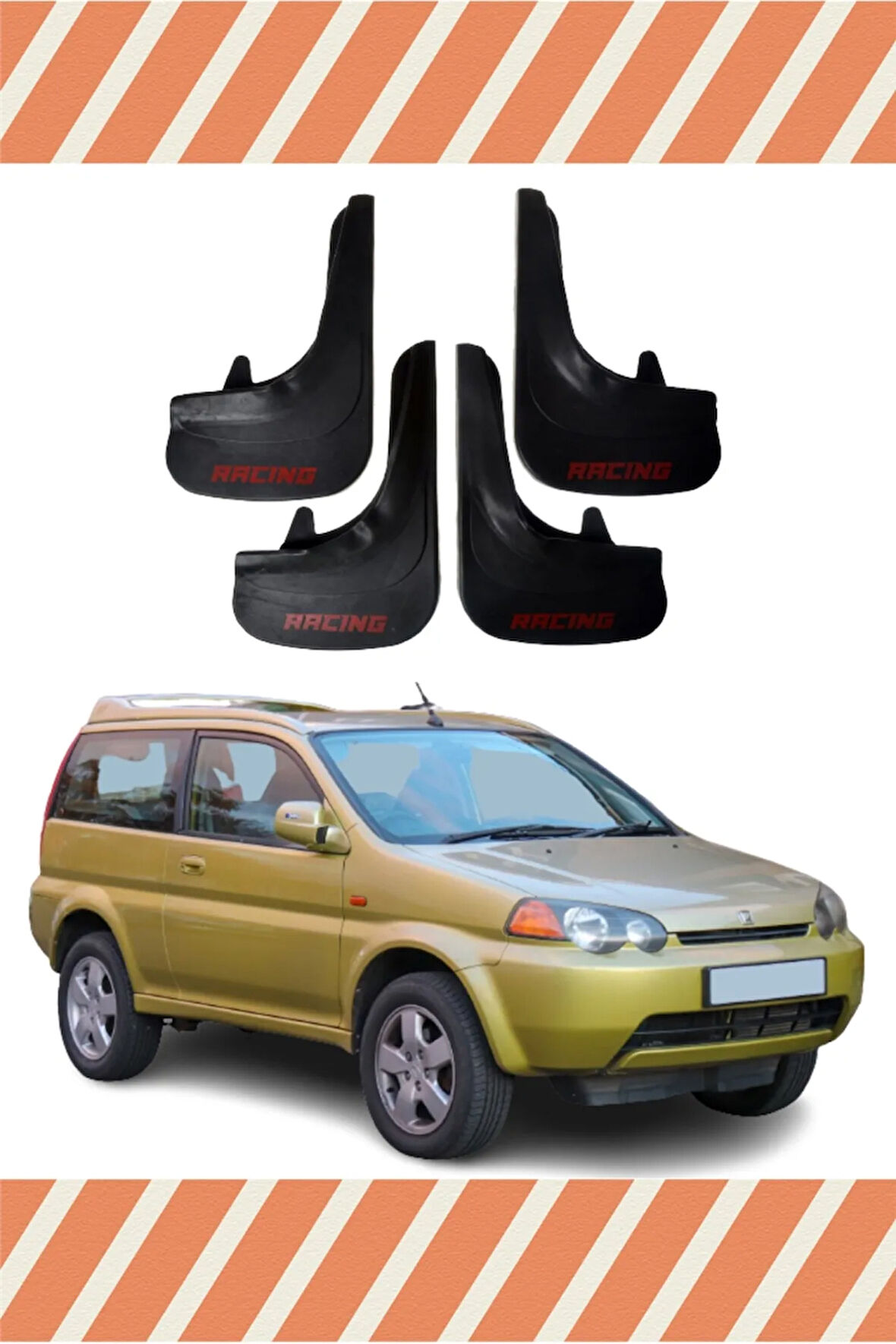 Honda HRV 1998-2006 racing yazılı 4’lü tozluk çamurluk paçalık