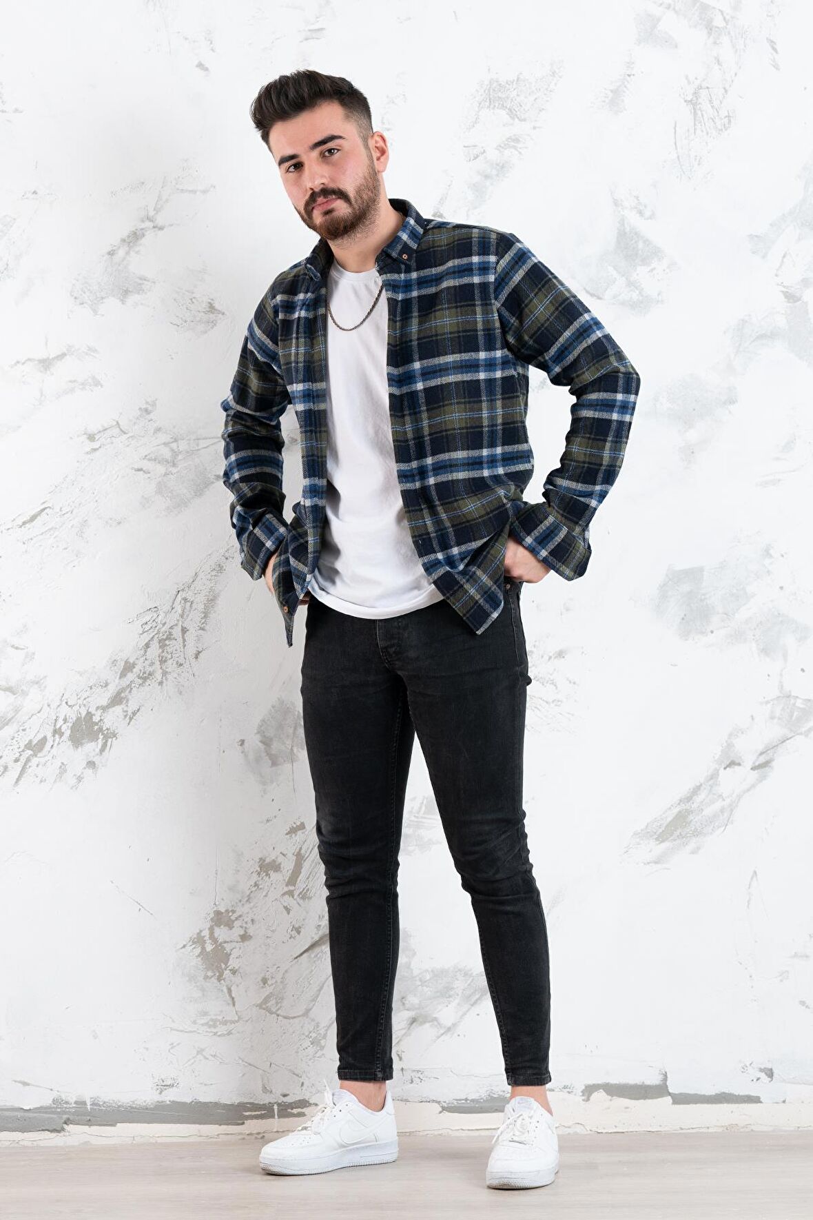 ADVANTE SLİMFİT ERKEK EKOSELİ ODUNCU GÖMLEK