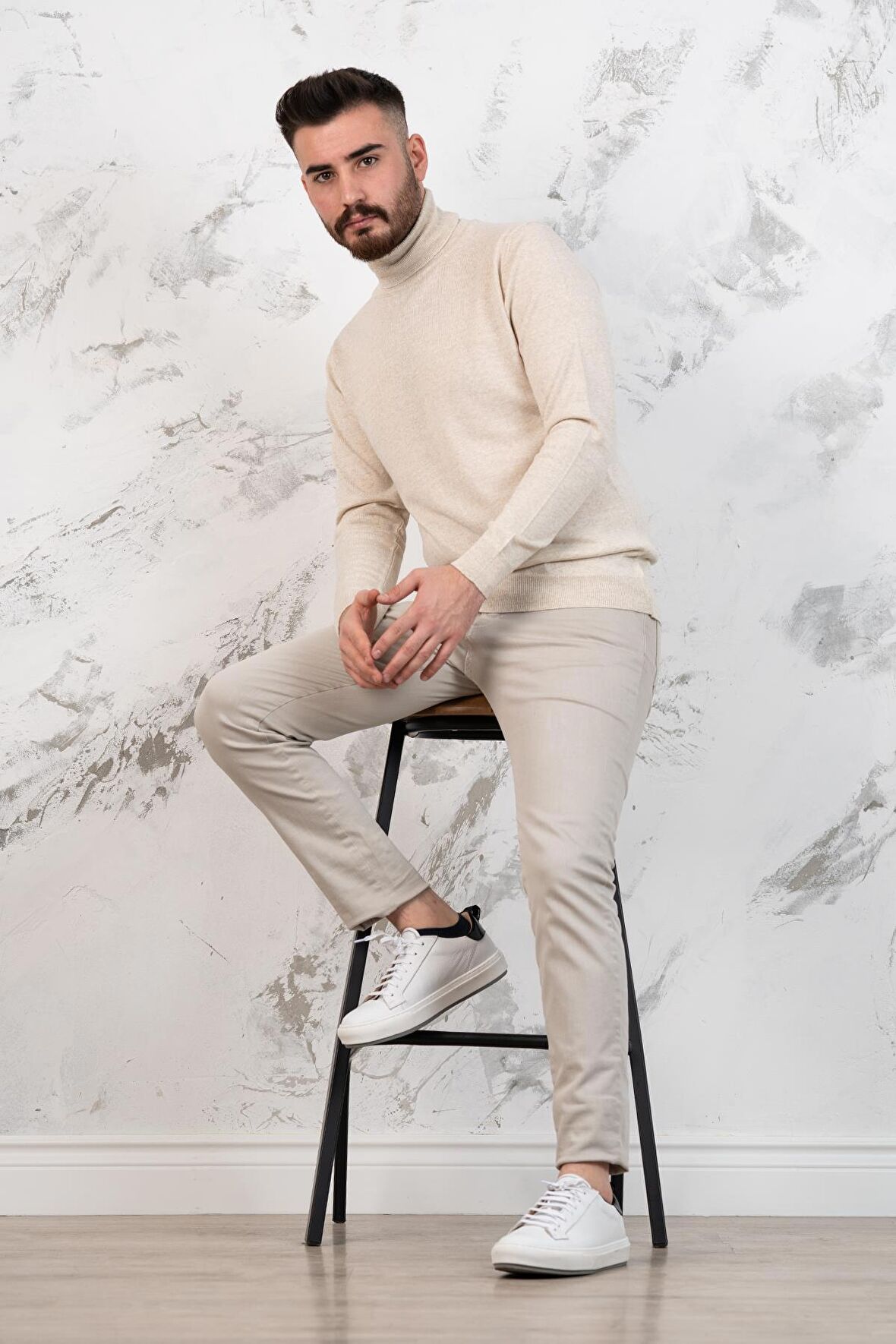 BOĞAZLI SLİMFİT ERKEK TRİKO KAZAK