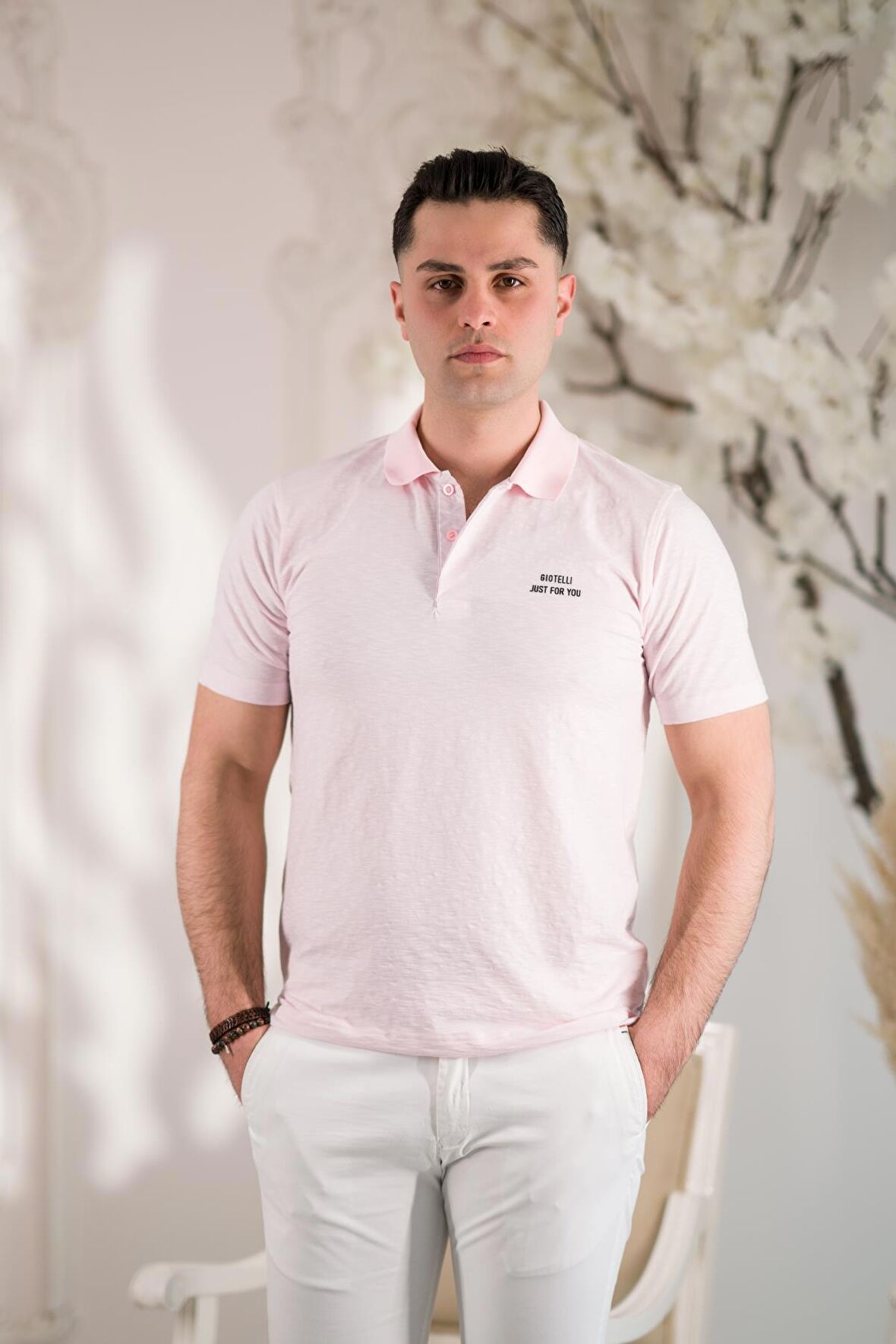 POLO YAKA DÜĞMELİ PAMUKLU YAZLIK ERKEK T-SHİRT