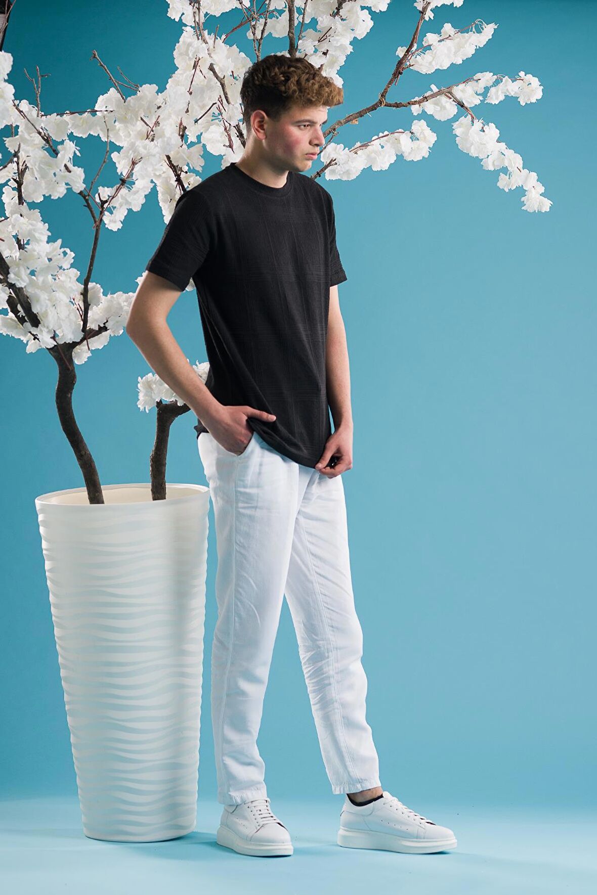 SLİMFİT PAMUKLU BİSİKLET YAKA LİKRALI KISA KOL ERKEK TRİKO YAZLIK T-SHİRT