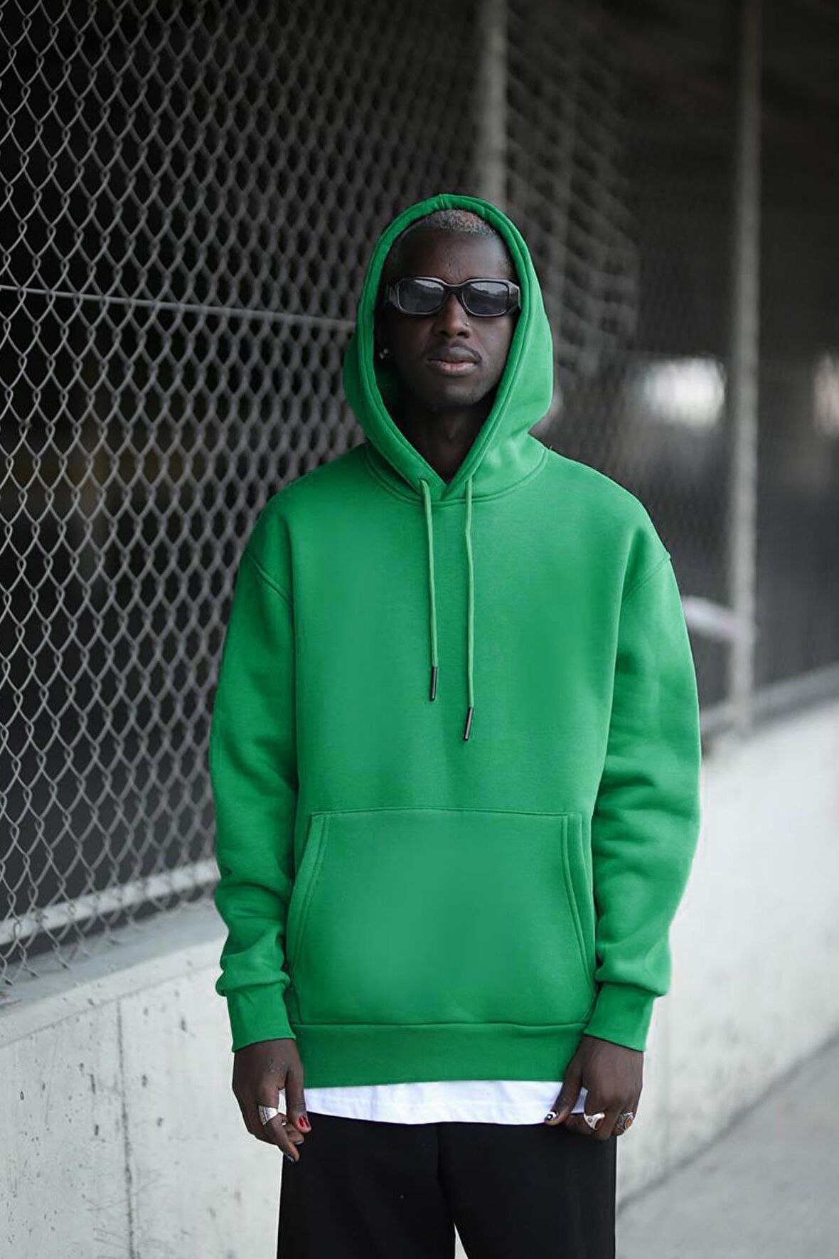 Kapşonlu 3 İplik Kalın İçi Polarlı Oversize Kangru Cepli Erkek Sweatshirt