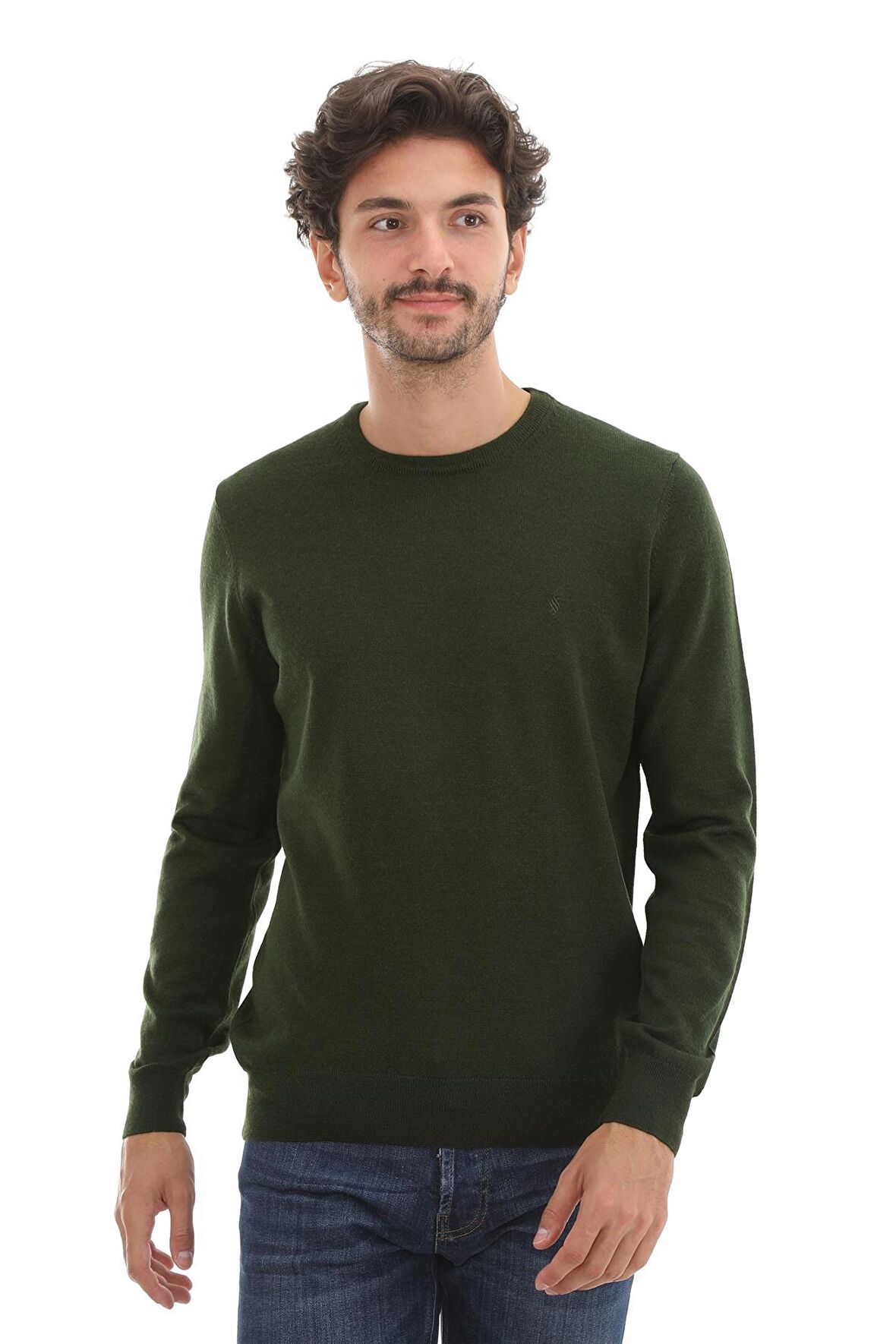 San&fa Triko Battal Büyük Beden Sıfır Yaka Yünlü Basic Erkek Kazak