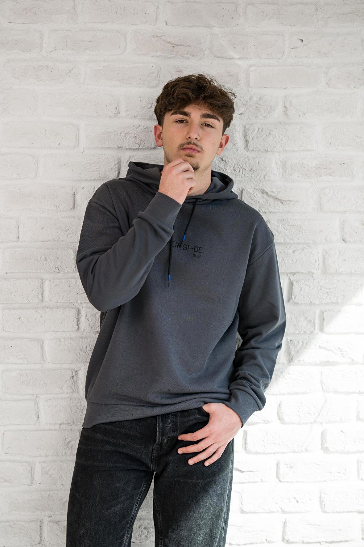 Kapşonlu Baskılı Regular Fit 2 İplik Erkek Sweatshirt