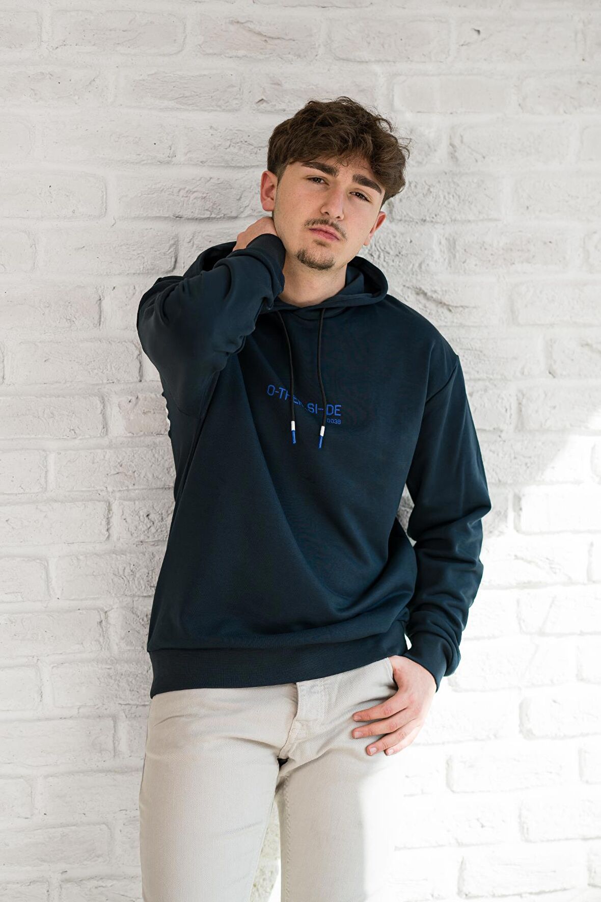 Kapşonlu Baskılı Regular Fit 2 İplik Erkek Sweatshirt