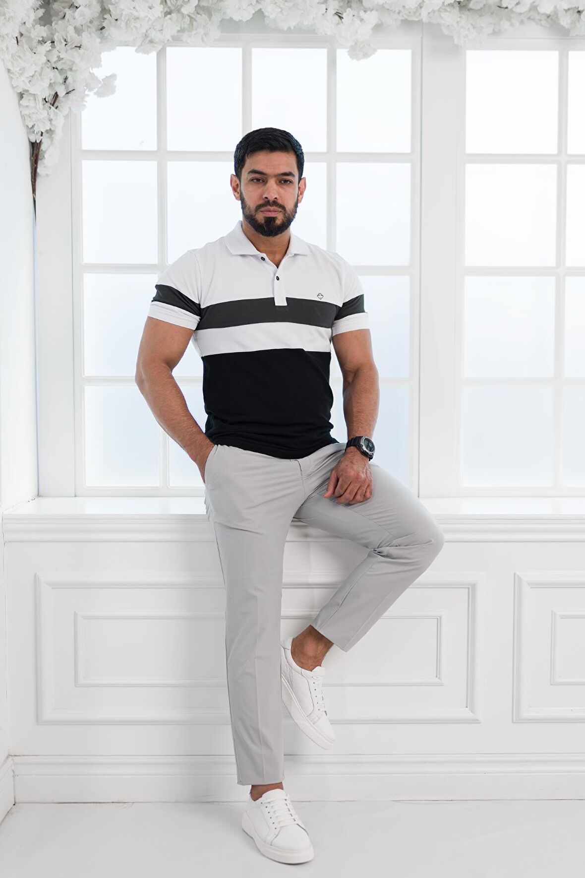 Paul Martin Polo Yaka %100 Pamuk Parça Desenli Regular Fit T-shirt