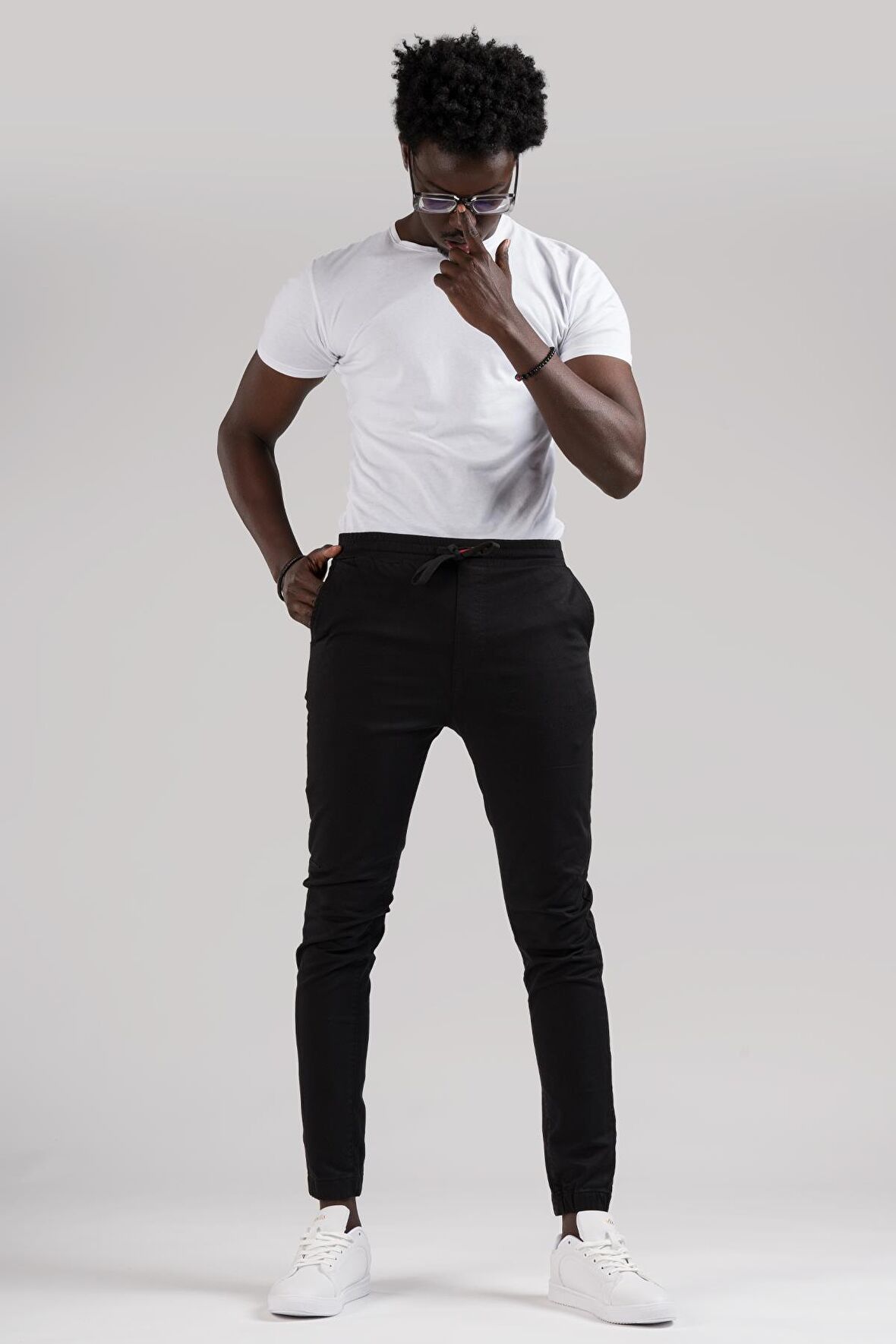 FBI Jeans Dar Ve Lastikli Paça Beli İplikli Kanvas Kumaş Slimfit Jogger Pantolon