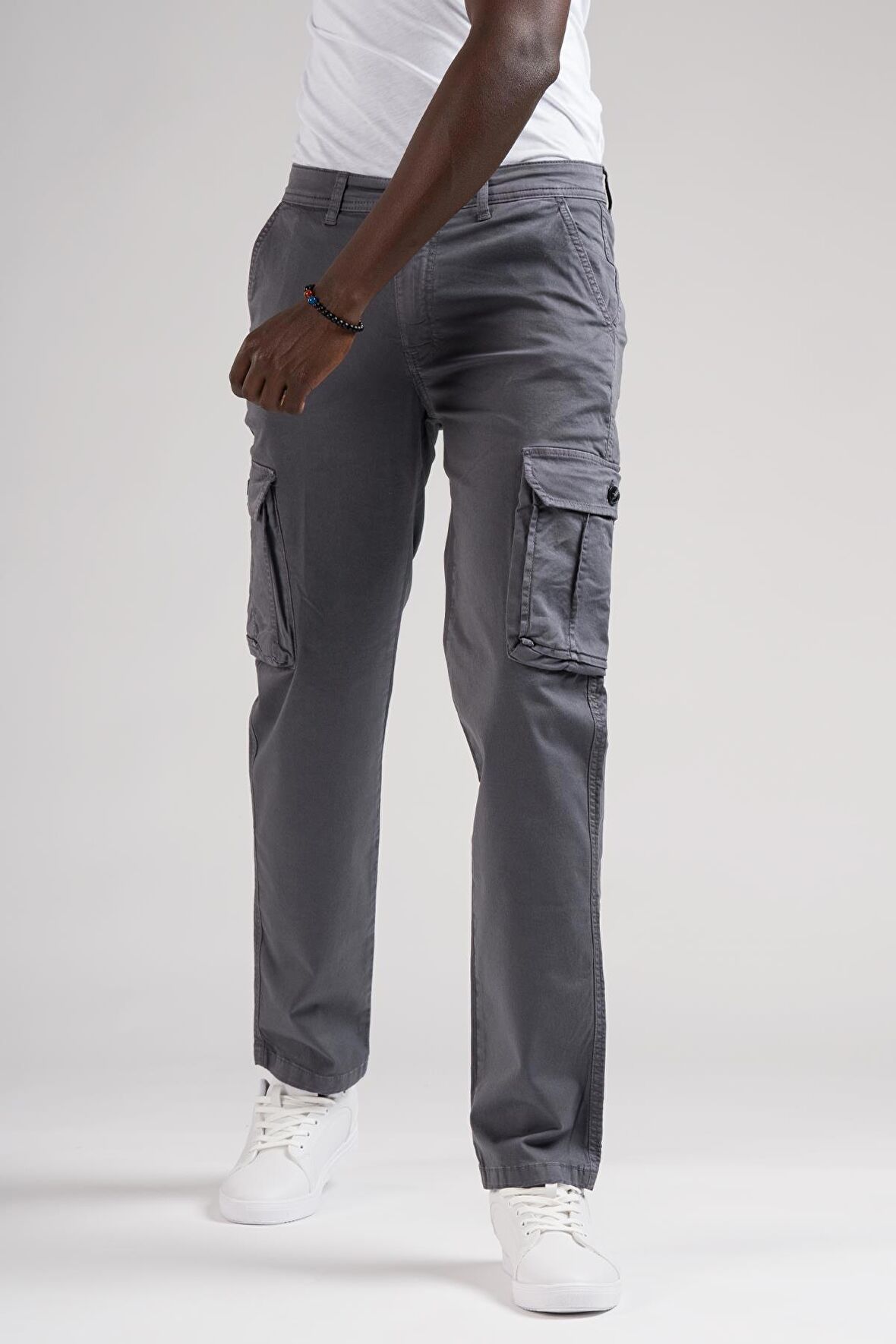 FBI Jeans Mevsimlik Kanvas Kumaş Regular Fit Boru Paça Kargo Pantolon