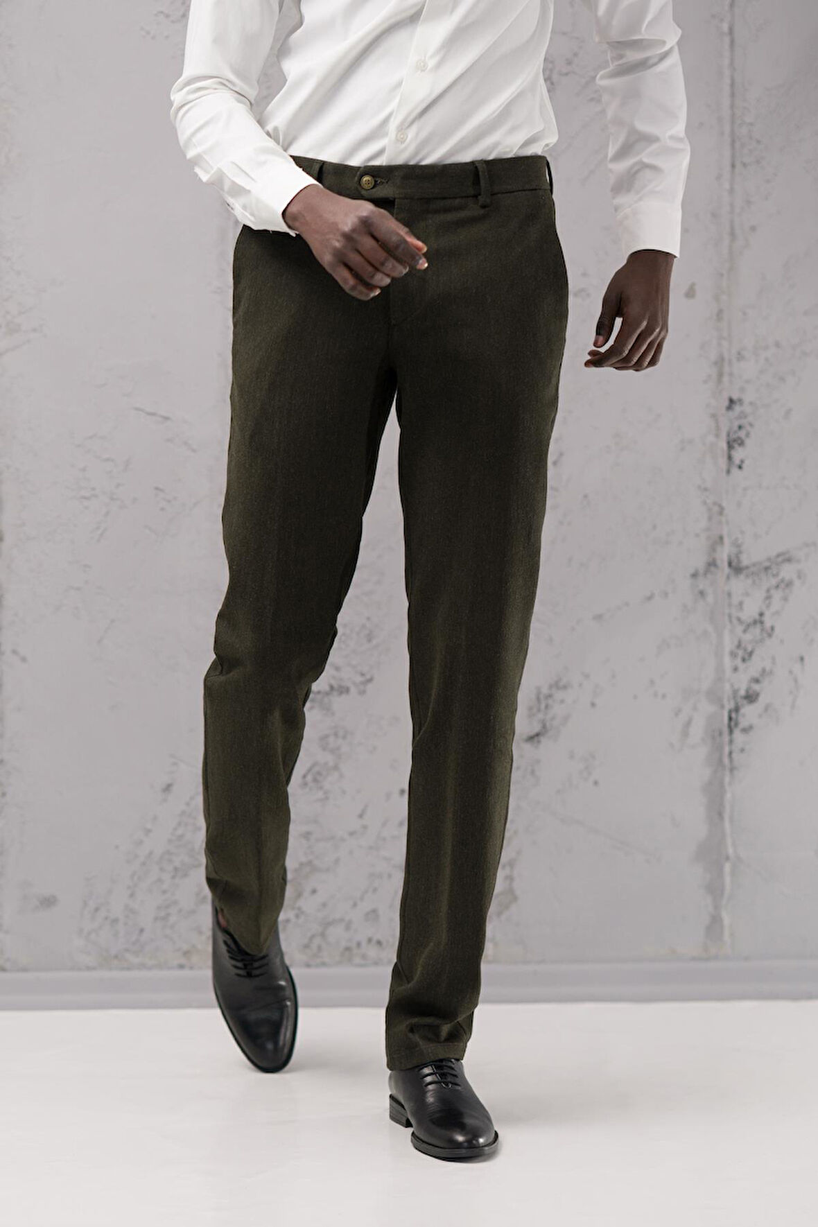 Ecer Regular Fit Düz Kalın Kışlık Gabardin Yan Cepli Pantolon