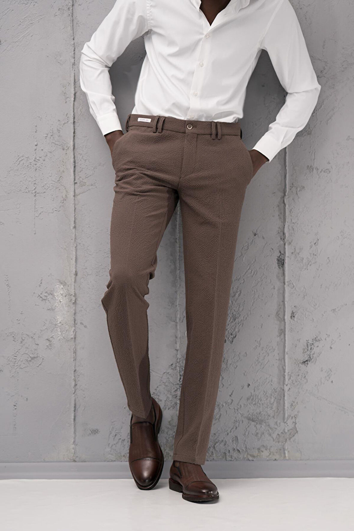 Ecer Regular Fit Yan Cepli Kışlık Gofre Kumaş Pantolon