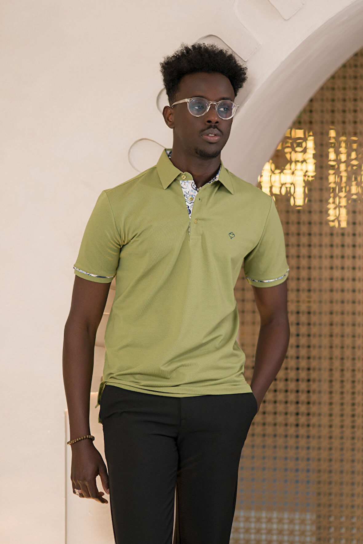 Paul Martin Regular Fit Yaka Garnili Pamuklu Polo Yaka T-shirt