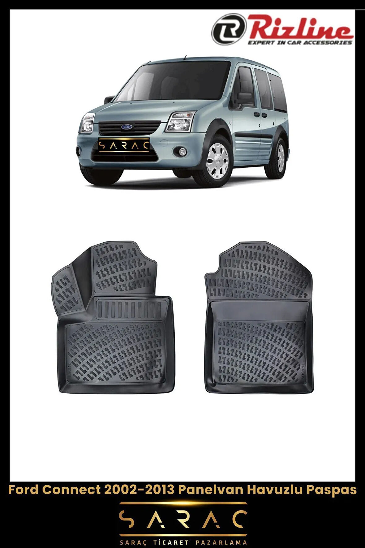 Rizline Ford Connect 2003 Model Panelvan 3D Havuzlu Paspas