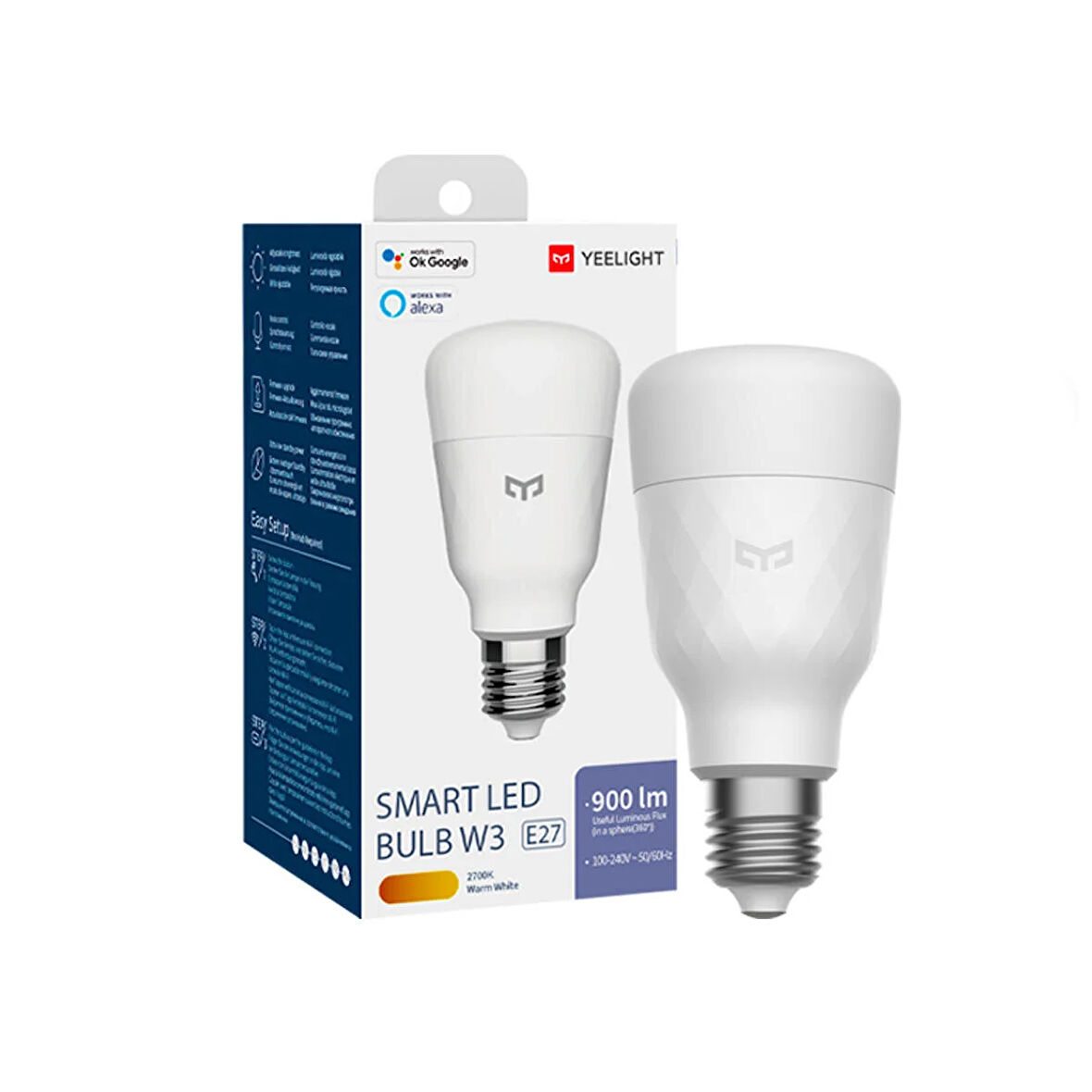 W3 Led Akıllı Ampul E27 (Ayarlanabilir Sarı) 