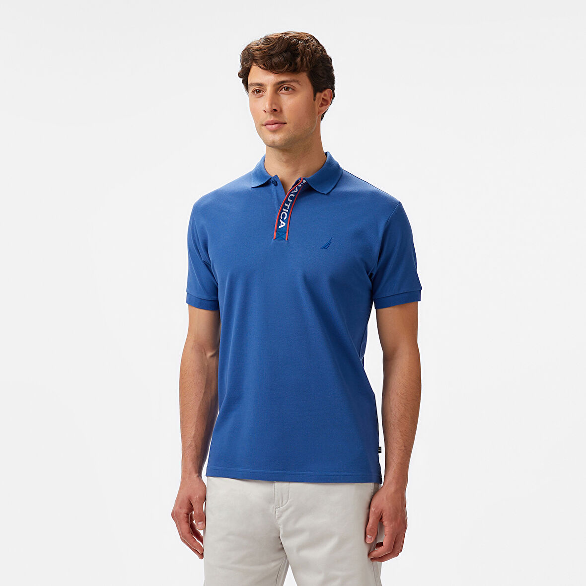 Nautica Erkek Mavi Classic Fit Polo Yaka T-Shirt