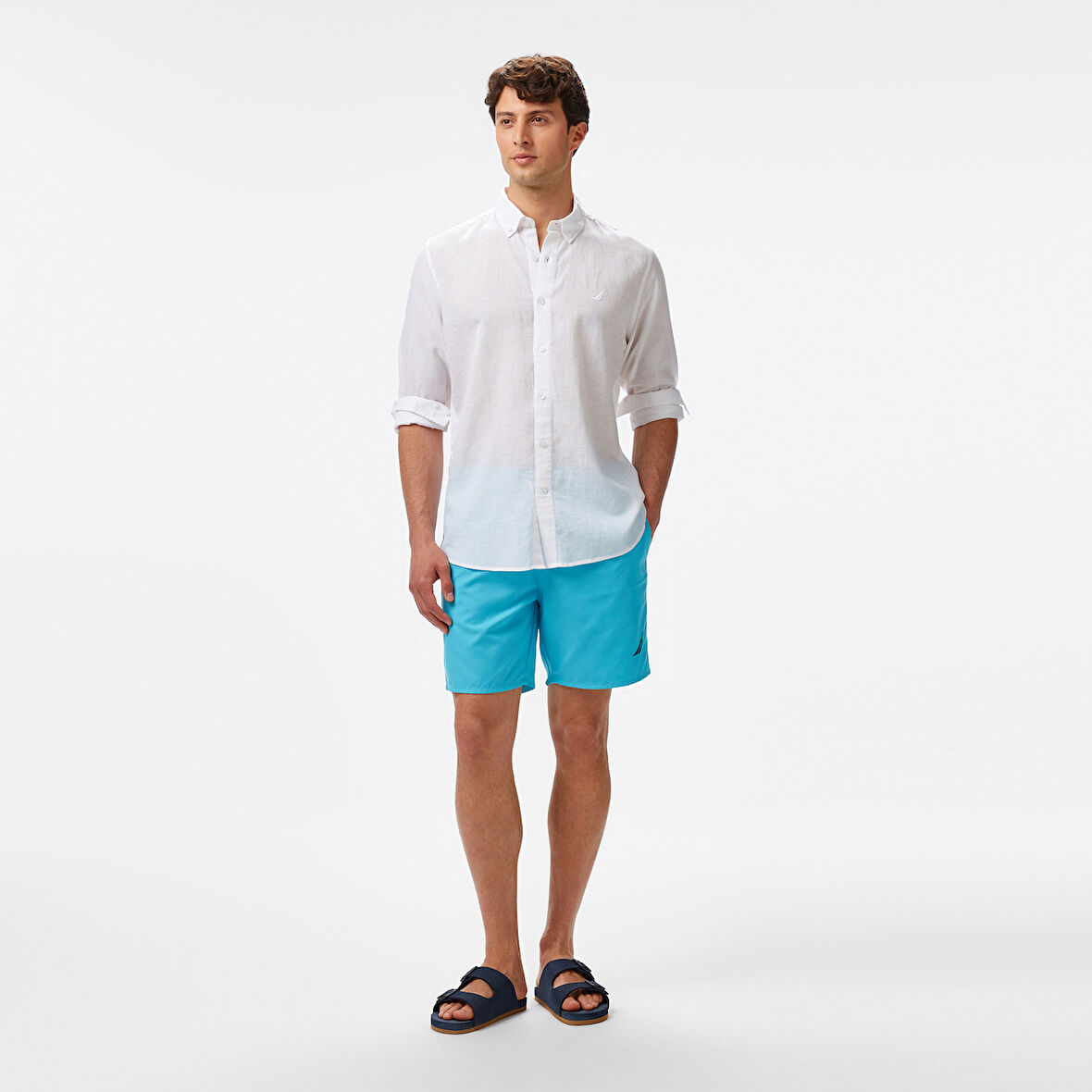 Nautica Erkek Mavi Regular Fit Deniz Şortu