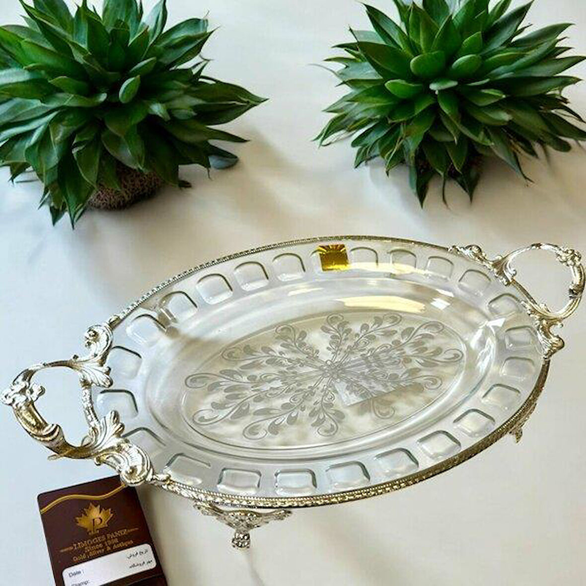 Royking Ayaklı Oval Sunum Tabağı 35x29x20x4cm CRS162