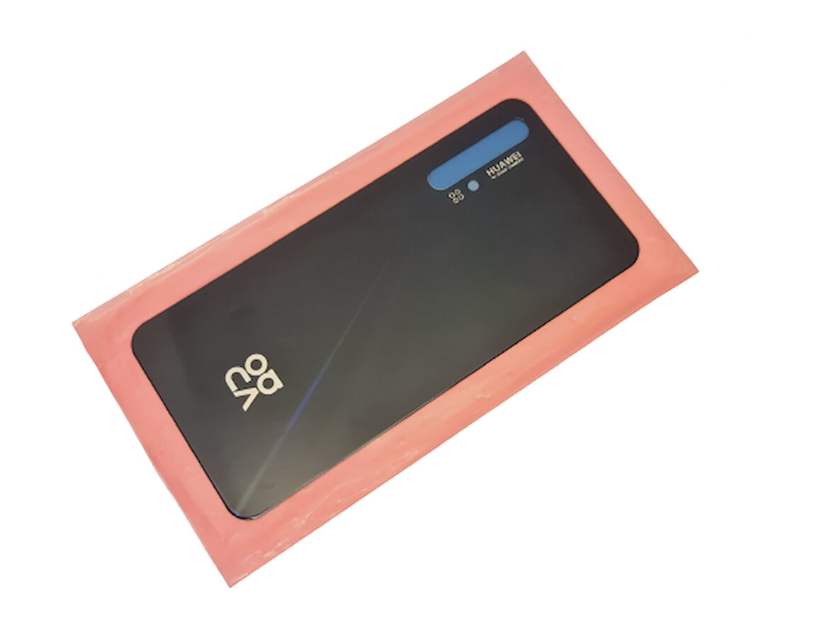 Tkgz Huawei Uyumlu Nova 5T Arka Pil Batarya Kapağı (CAM) SİYAH