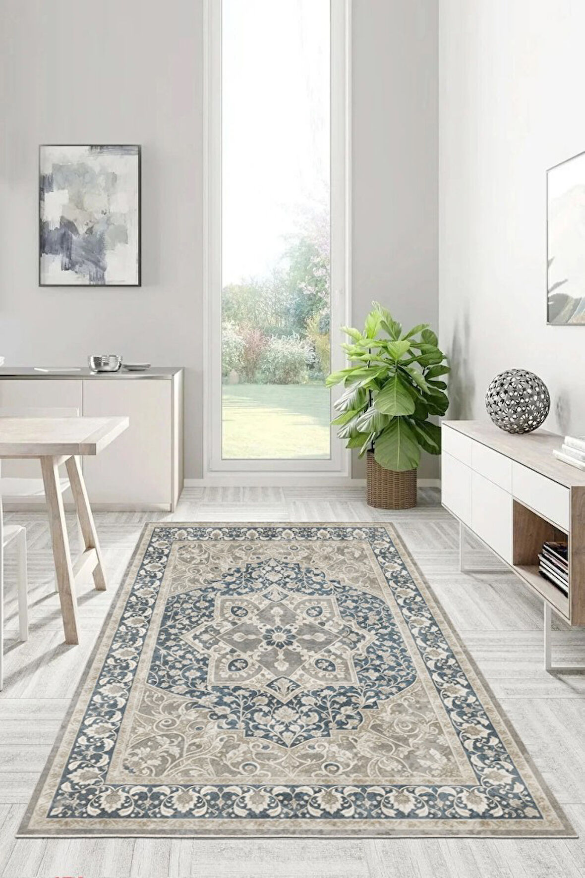 Dekoratif Klasik Özel Tasarımlı Doğal Işığın Kucakladığı Halı - Kaymaz Taban