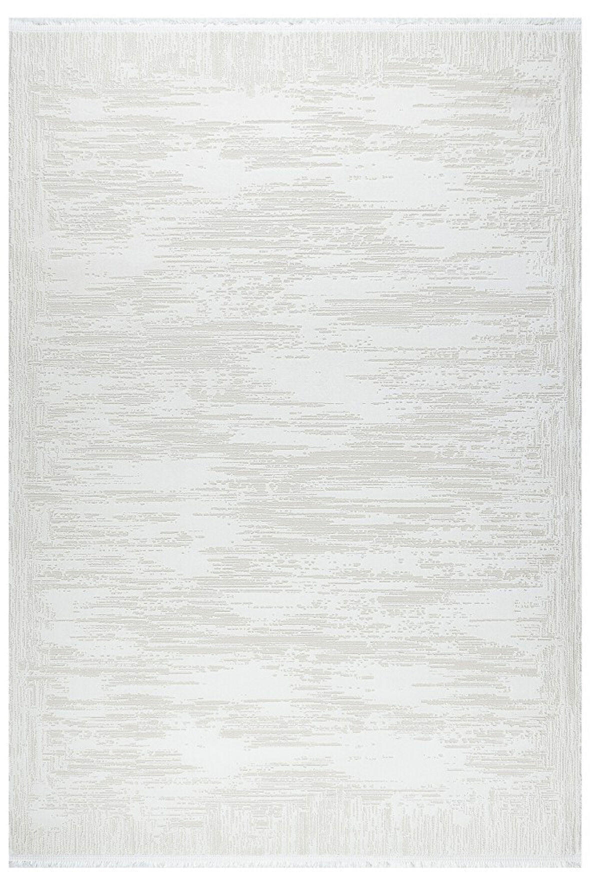 Distressed Pattern Eskitme Pamuk Tabanlı Salon - Oturma Odası  Krem Renk Halı