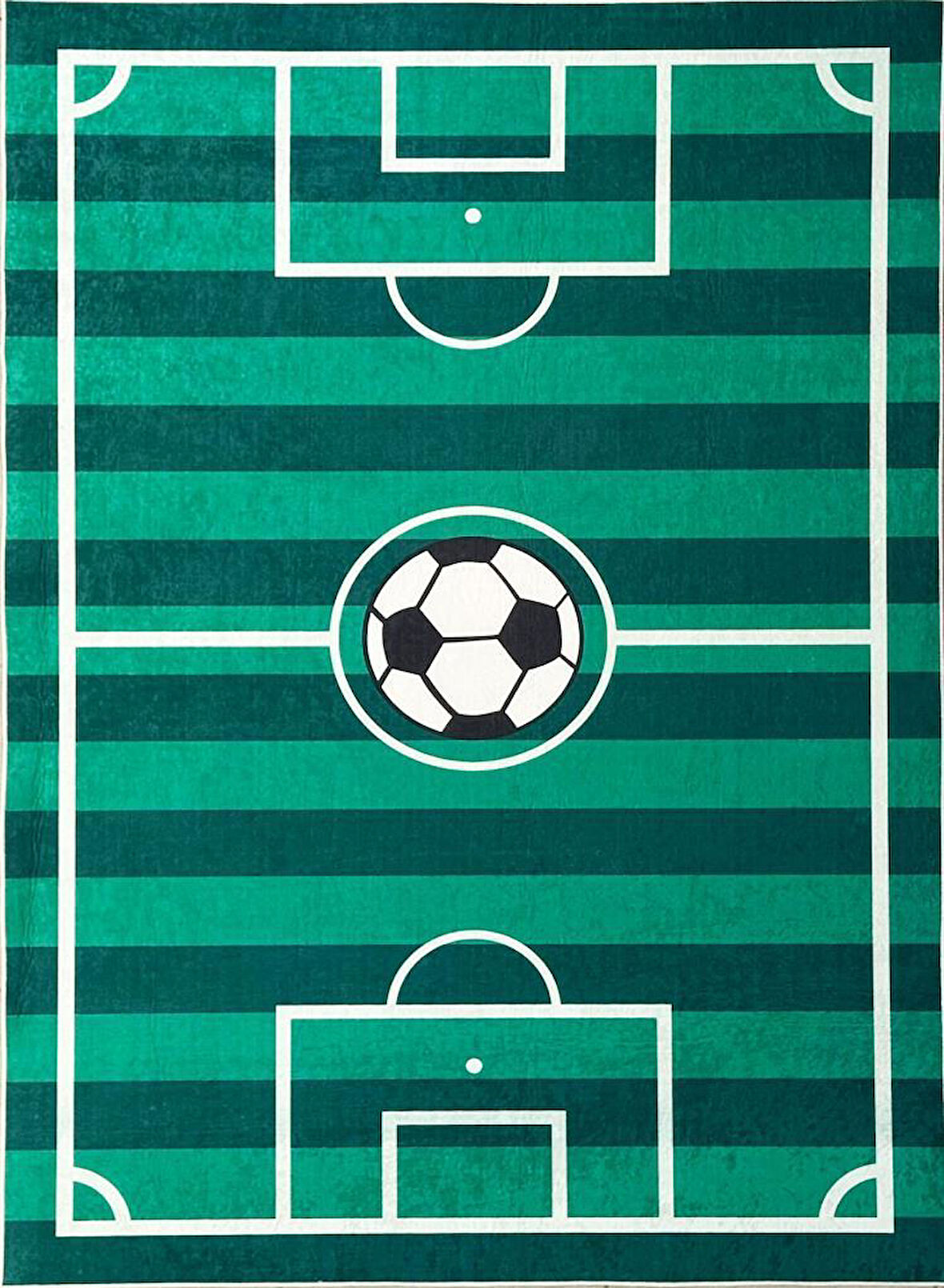 Futbol Sahası Temalı Çocuk Bebek Genç odası eğitici oyun Kaymaz Taban Yıkanabilir Yeşil Beyaz Halı
