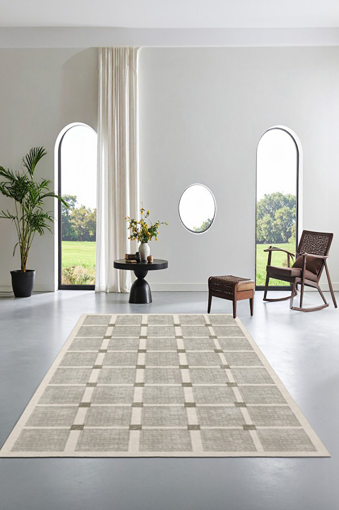 Zeminde Sessiz Şıklık Kaymaz Taban Yıkanabilir Modern Dekoratif Halı