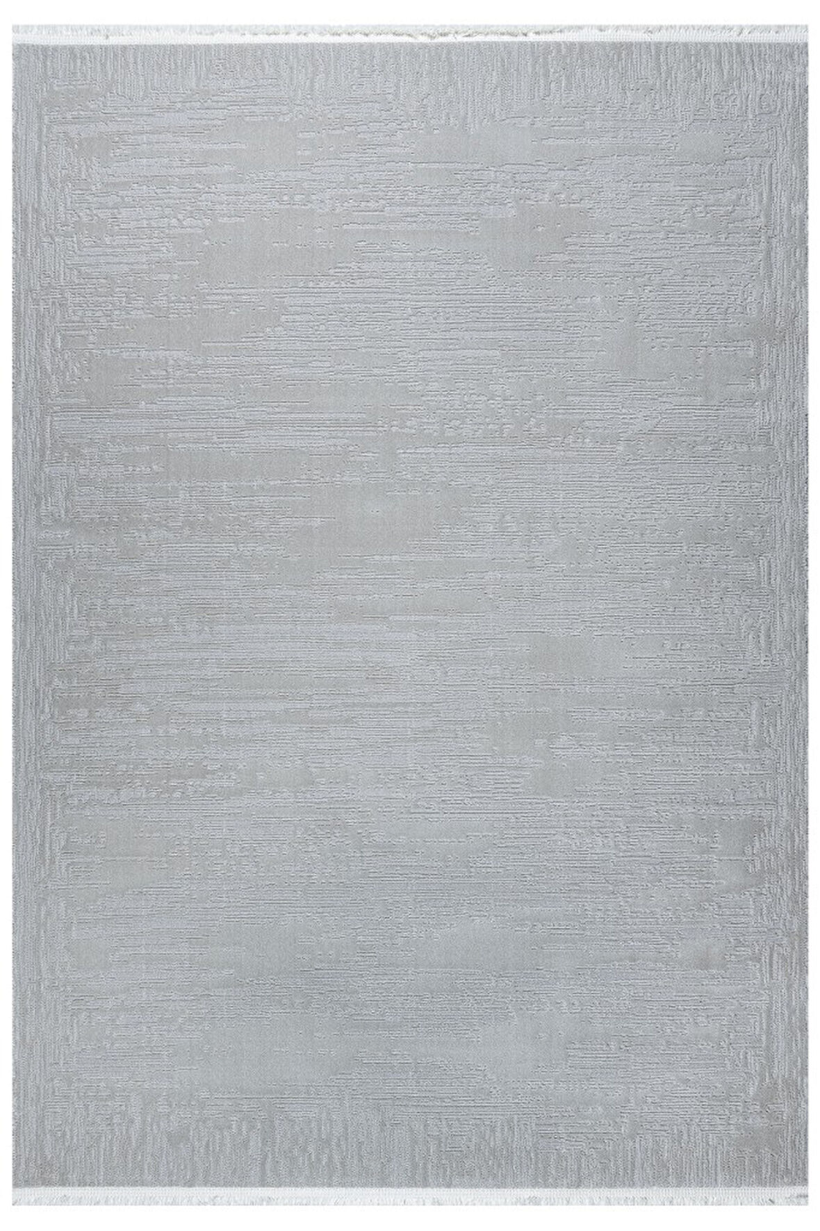 Distressed Pattern Eskitme Tasarımlı Pamuk Tabanlı Salon - Oturma Odası  Gri Renk Halı