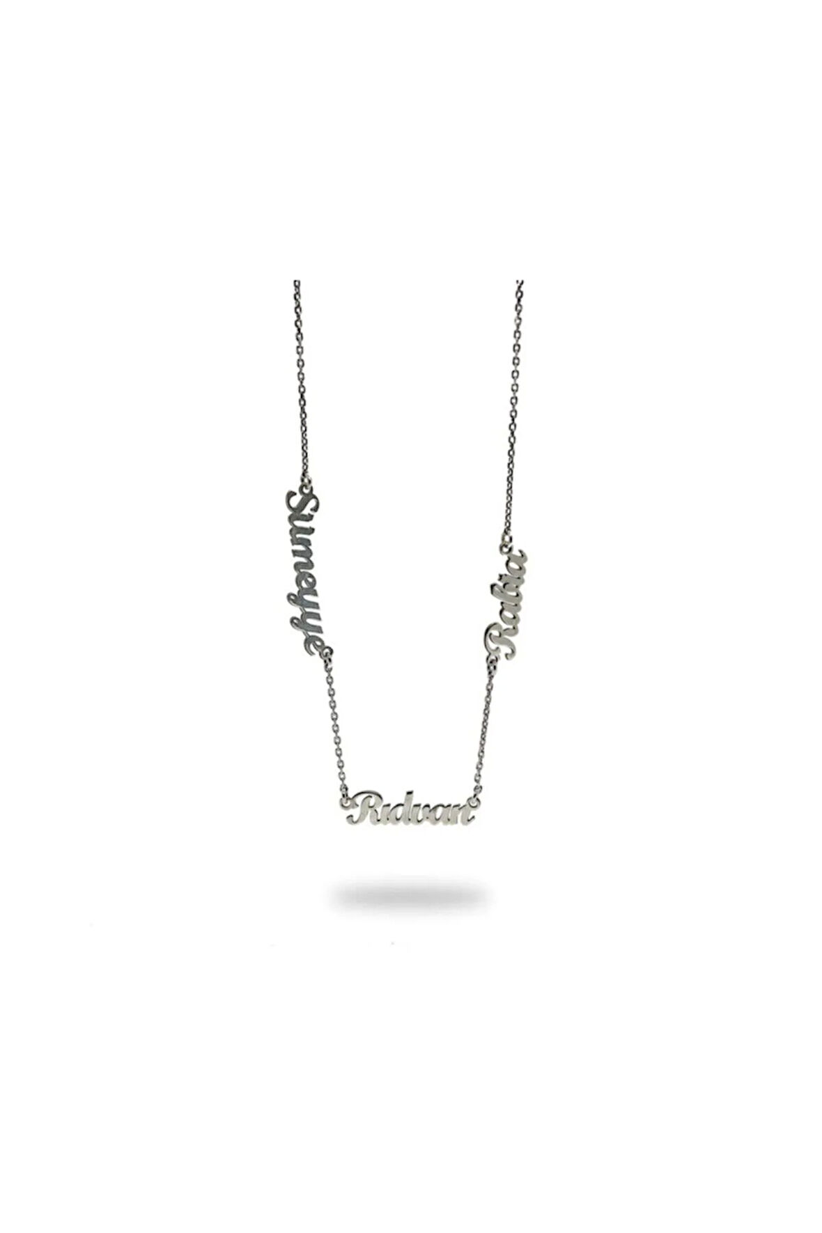 Üç İsimli Kadın Gümüş Kolye Zincir