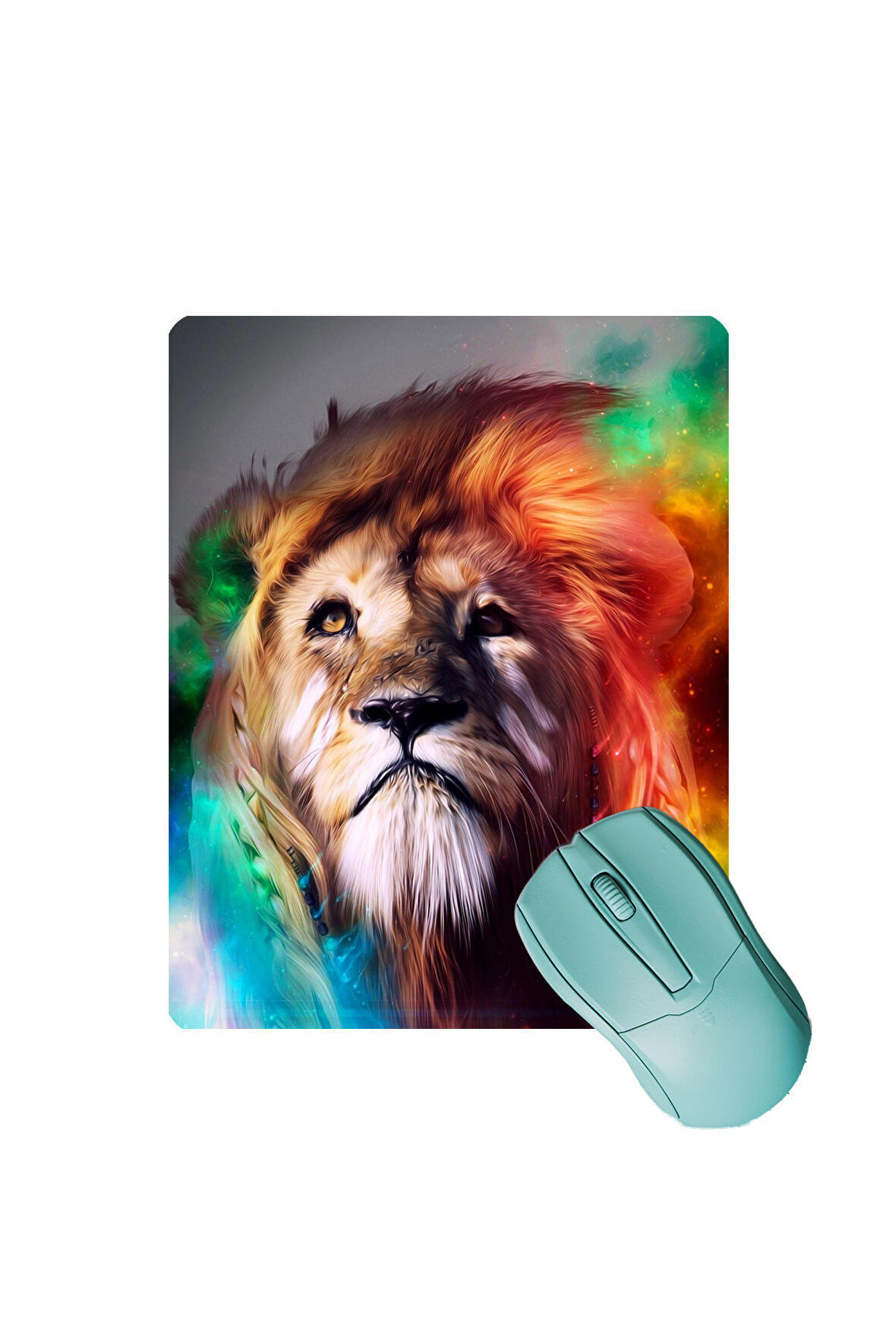 Aslan Desenli Kaydırmaz Gaming Oyuncu Masaüstü Dikişsiz Mouse Pad/Ped (Mouse Altlığı) 17x21cm