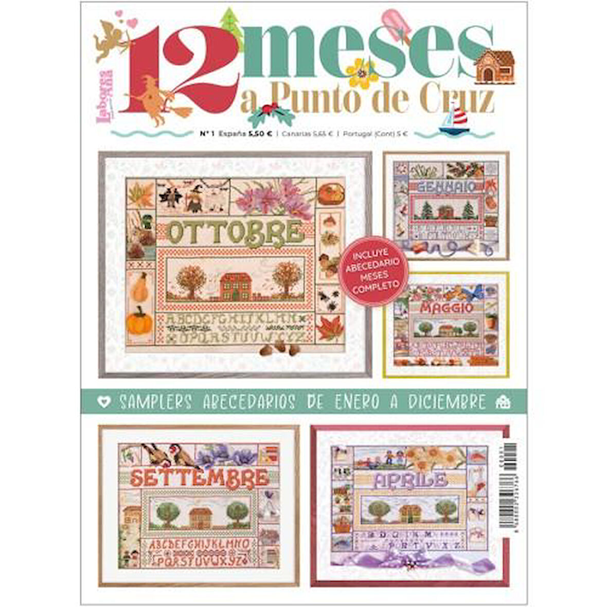 Revista punto de cruz cuadros 12 meses del año Nakış Elişi Hobi Dergisi No 1-12