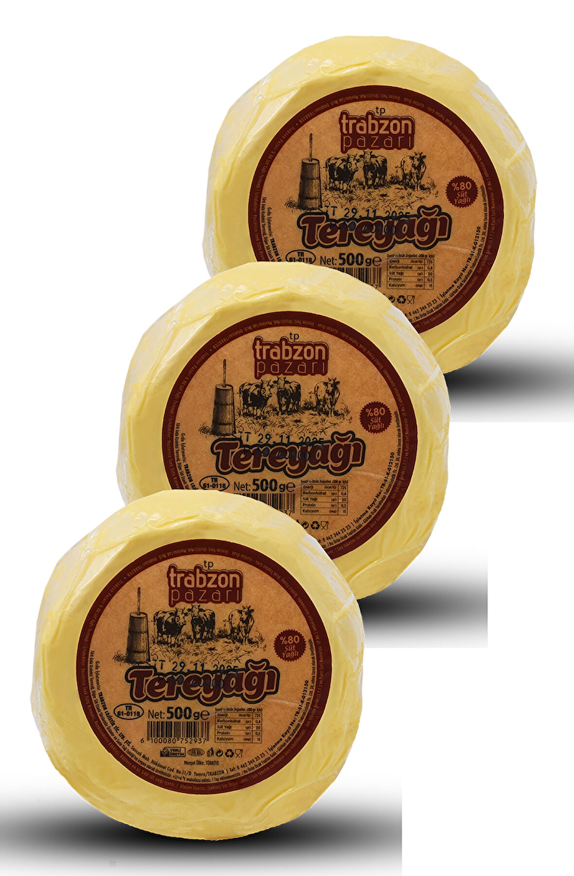 Az Tuzlu Trabzon Tereyağı 3x500 Gr