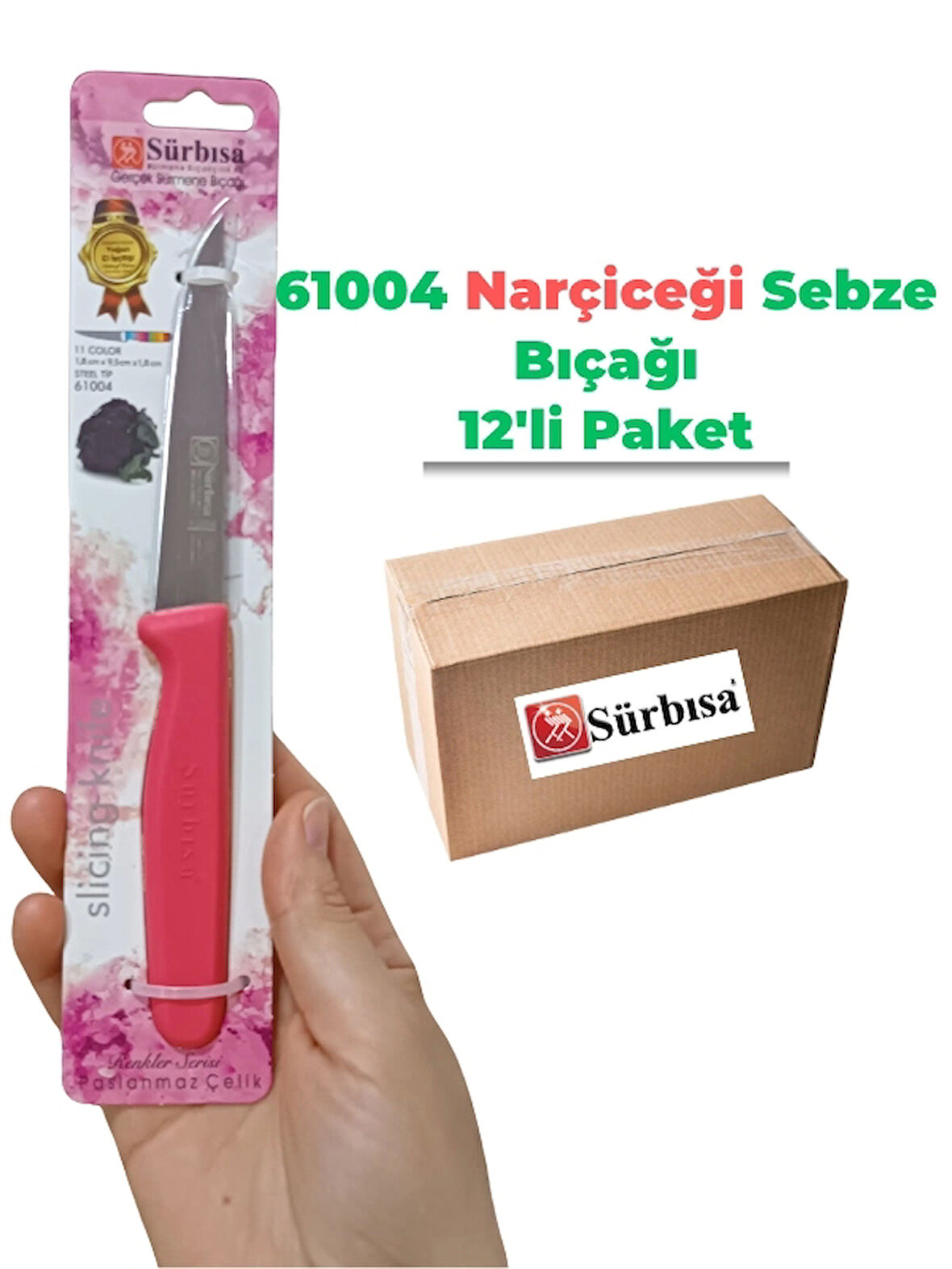 Sürbisa 61004 Sebze Bıçağı Narçiceği 1 Koli (12 adet)