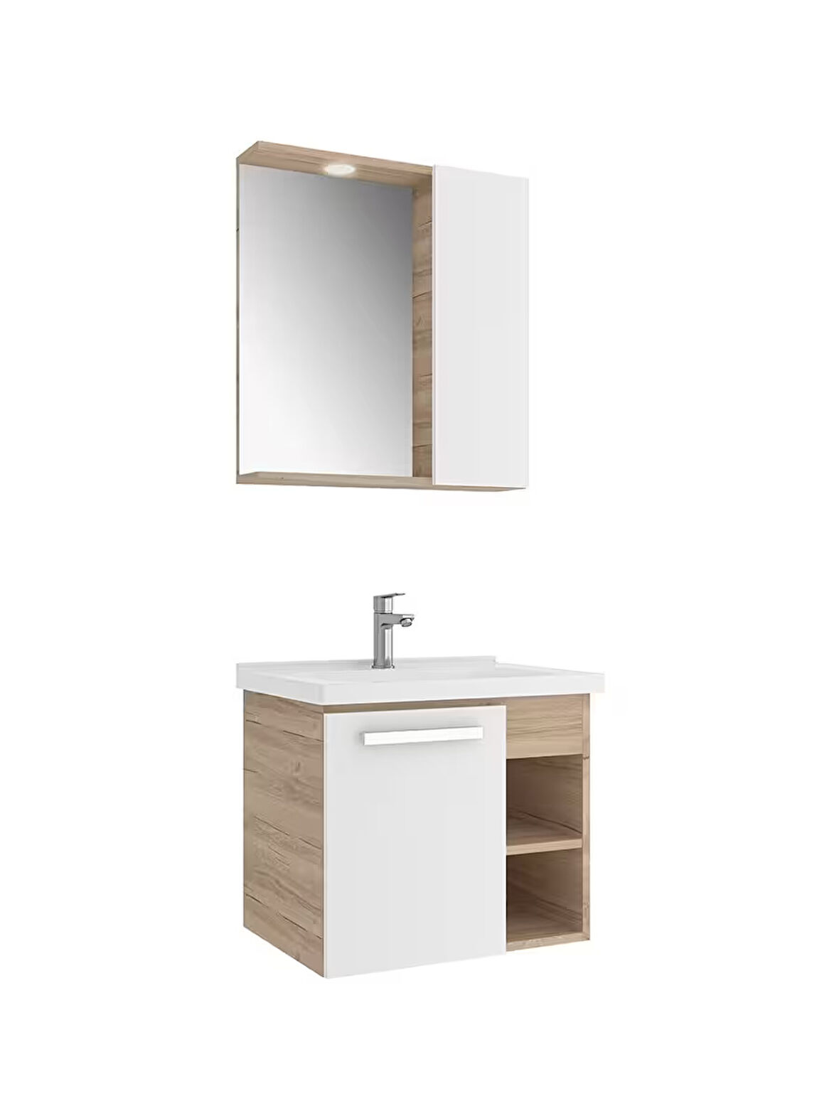 Kale Mare Banyo Dolabı Takımı 65 cm Beyaz-Meşe