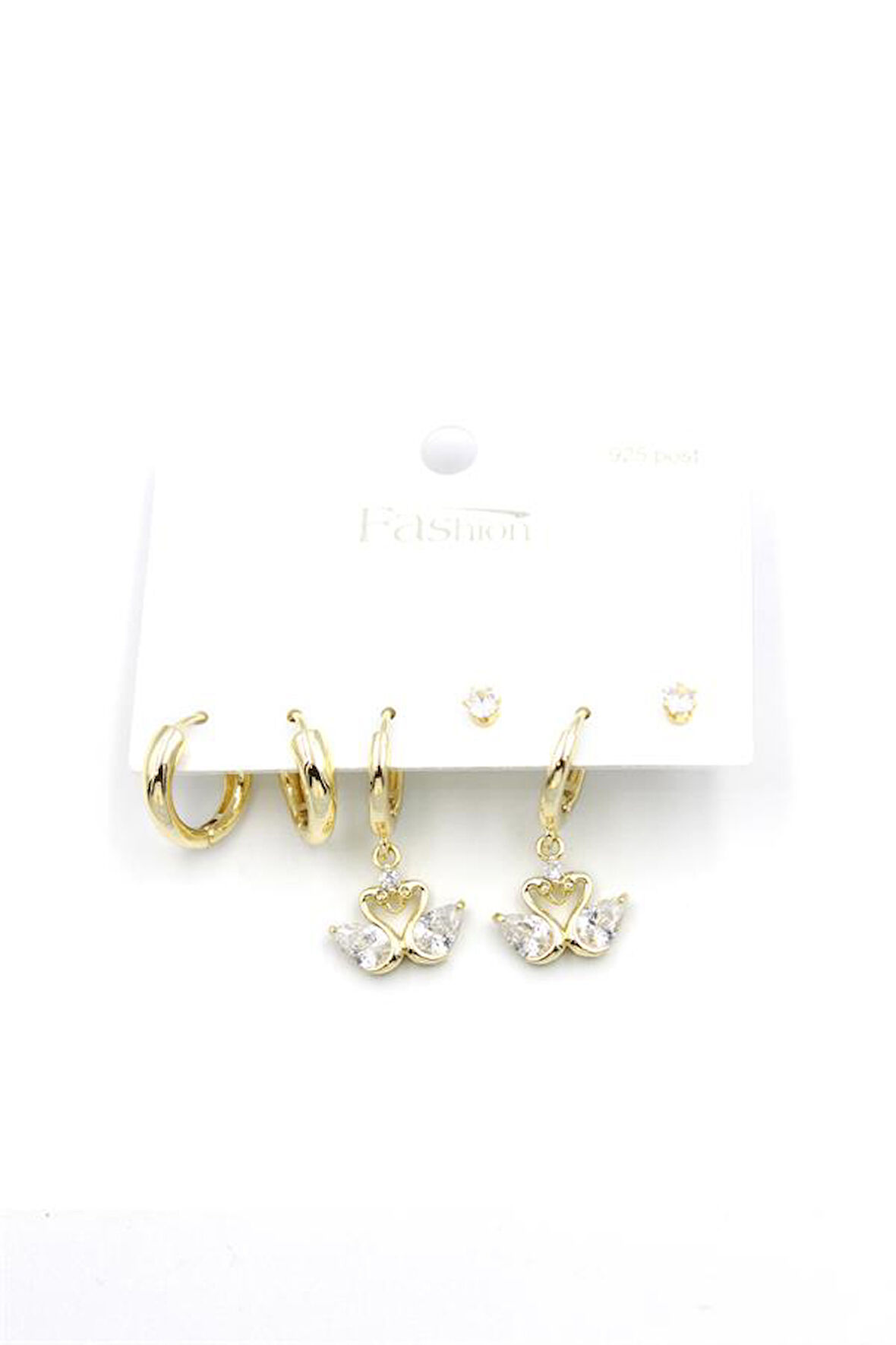 Çoklu Kuğu Küpe - Altın