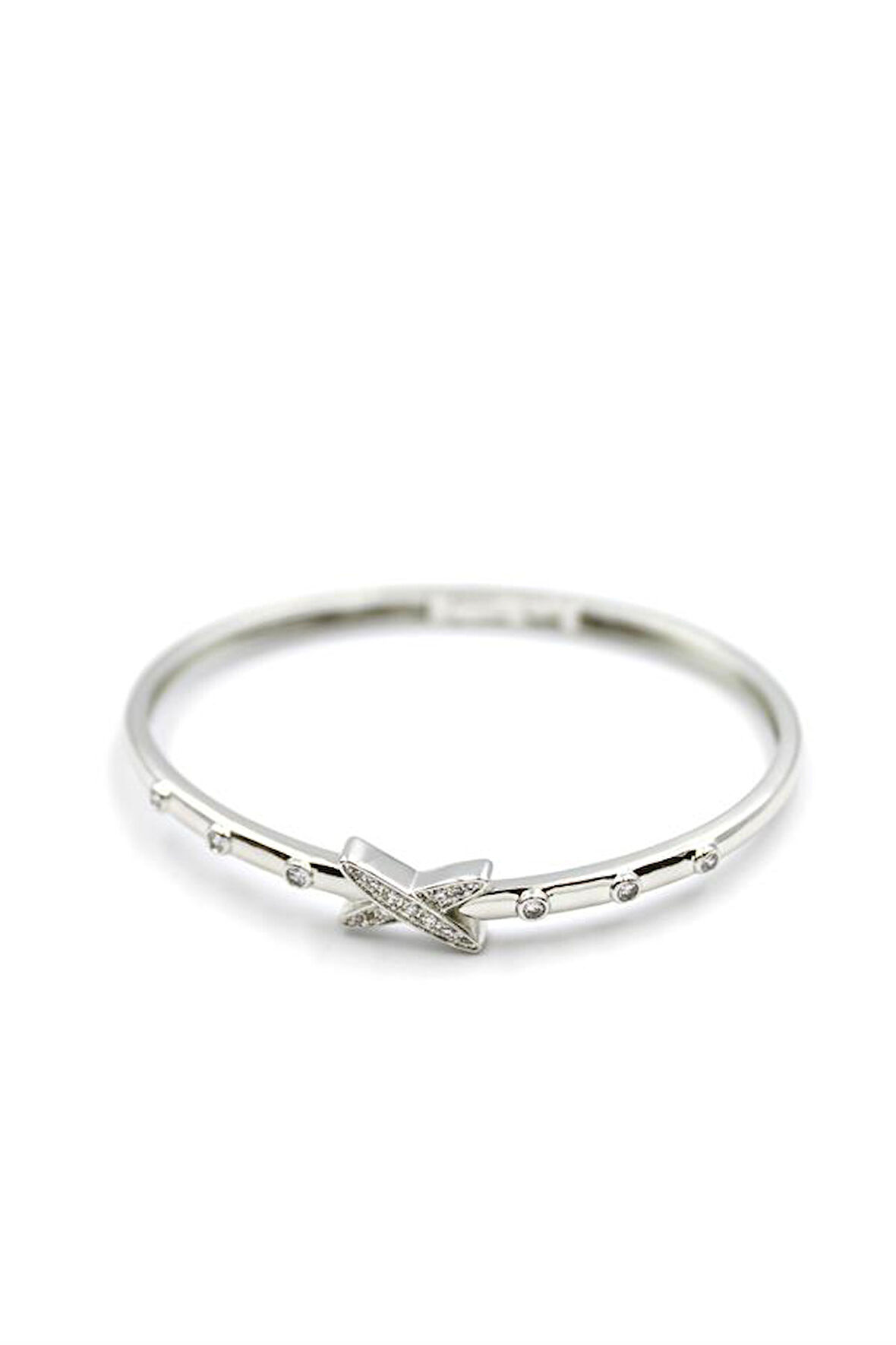 Taşlı Vip Bilezik - Gümüş