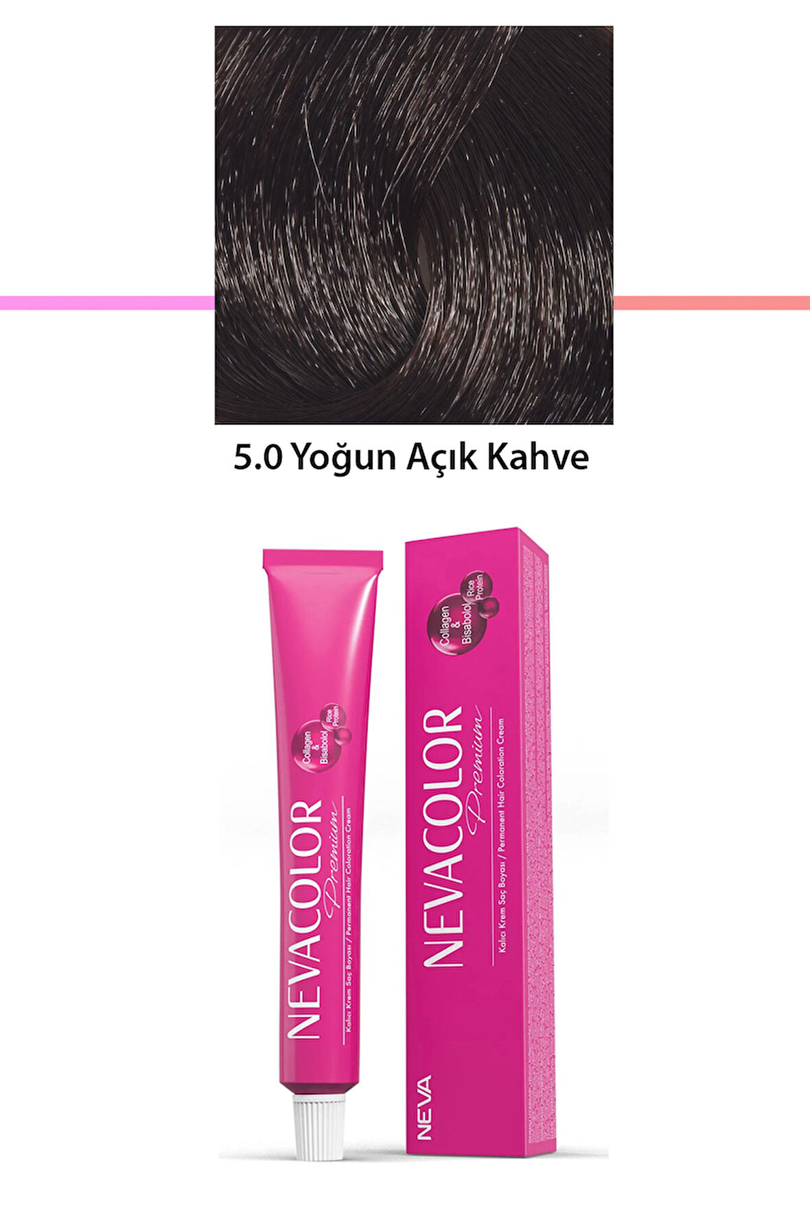 Premium 5.0 Yoğun Açık Kahve - Kalıcı Krem Saç Boyası 50 g Tüp