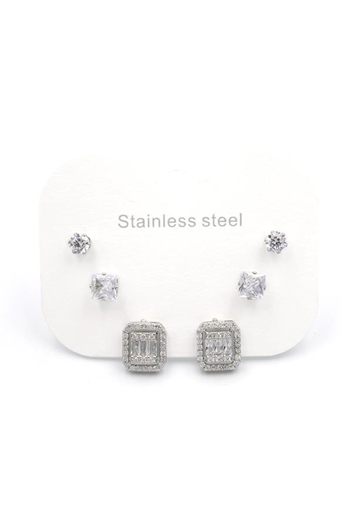 Çoklu Taşlı Küpe - Gümüş