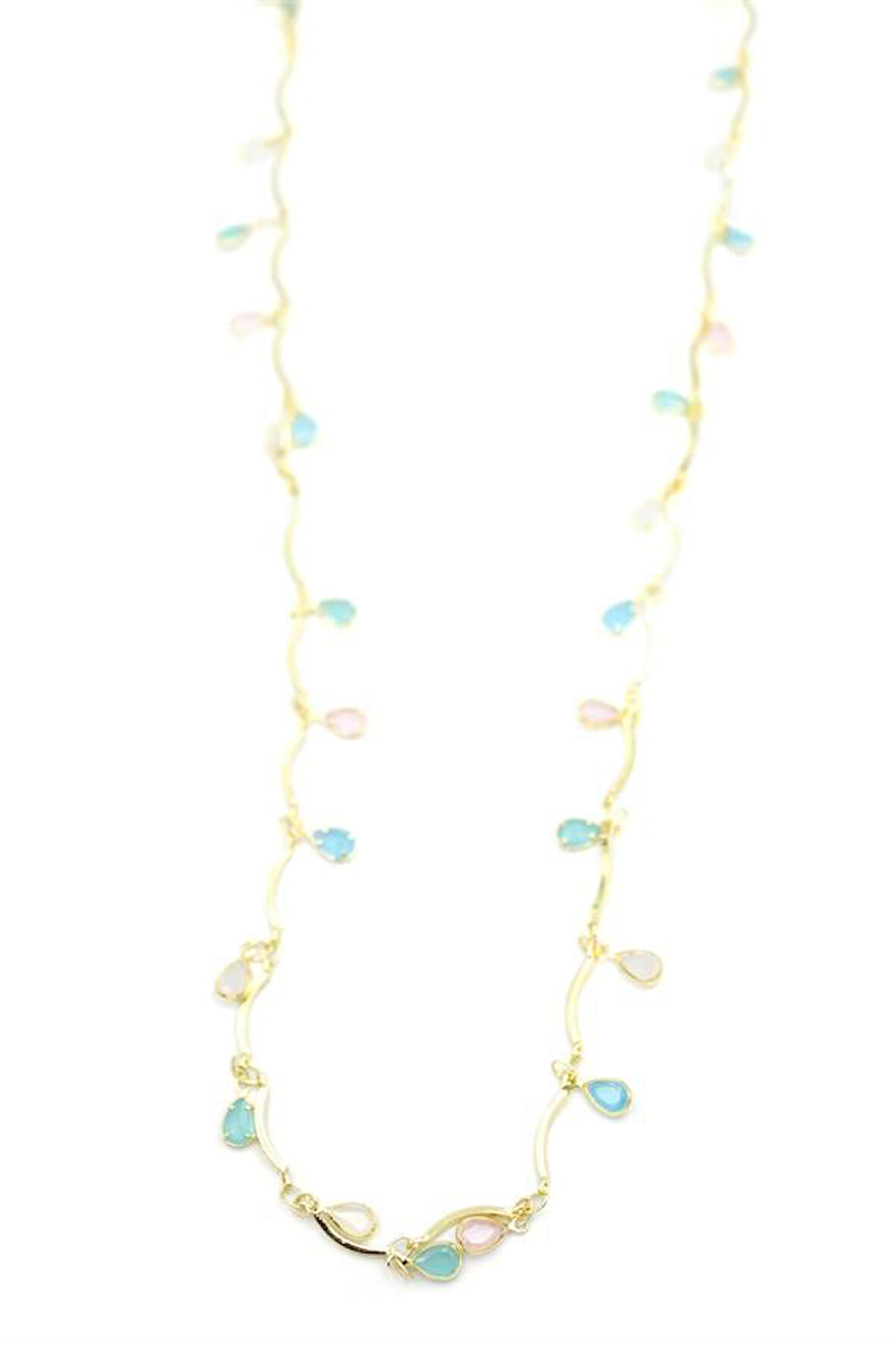 Taşlı Y Kolye - Altın