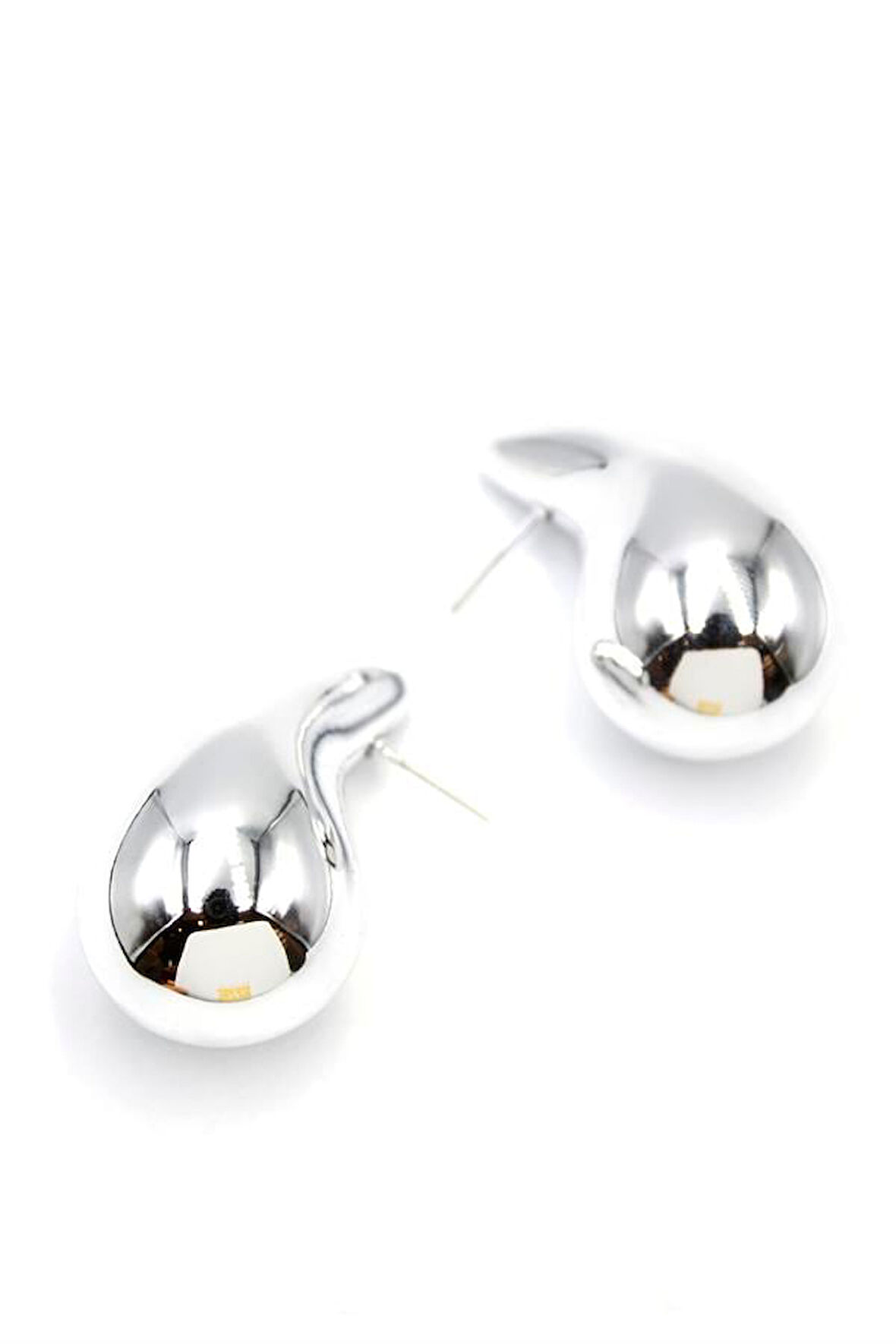 Büyük Boy Damla Küpe - Gümüş