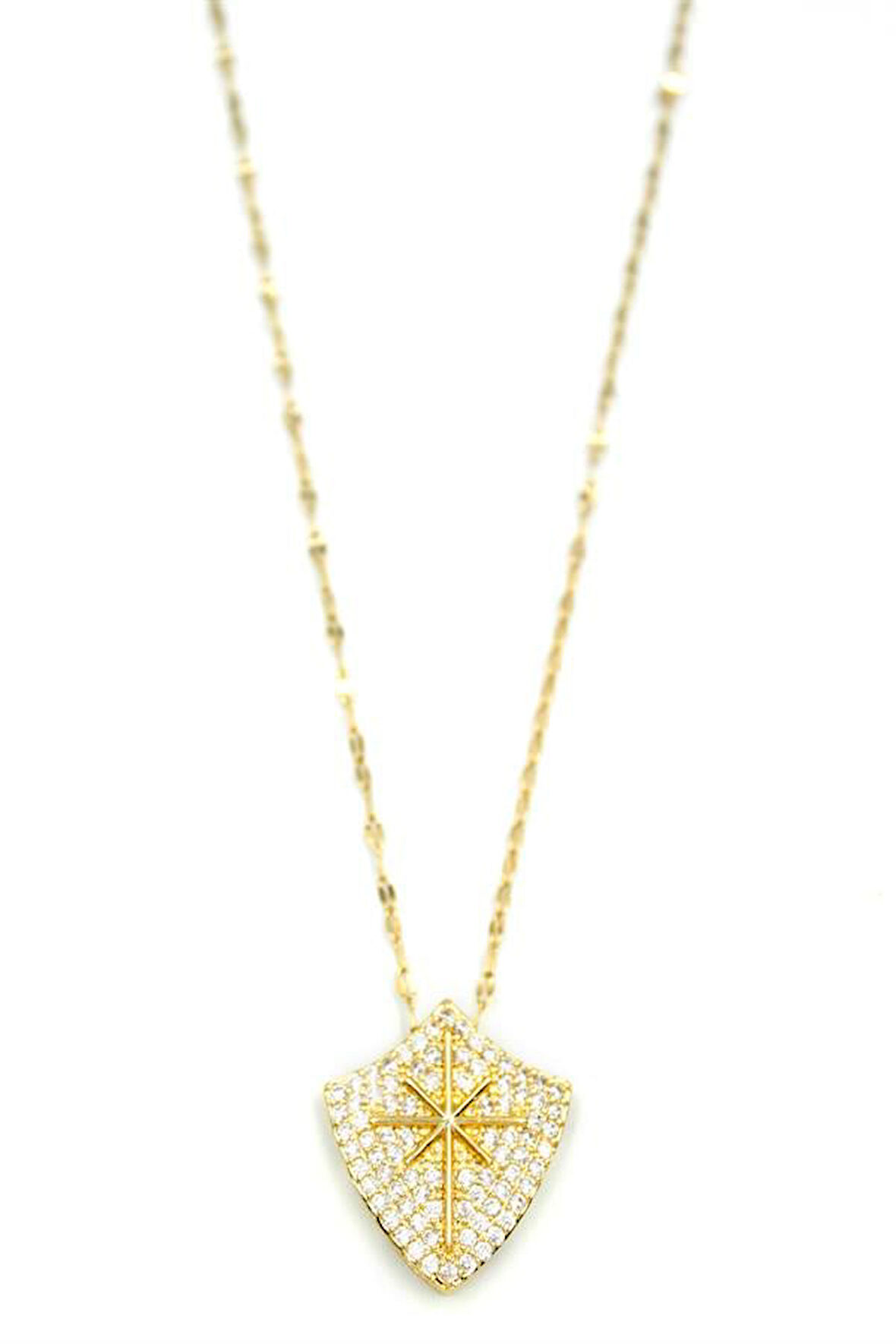 Taşlı Kutup Yıldızı Kolye - Altın