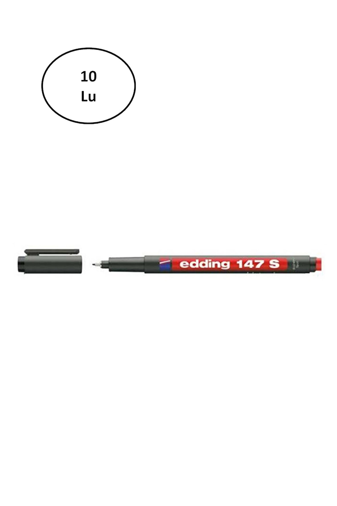 Edding Asetat Kalemi-Silgili Kırmızı E-147S 10'lu