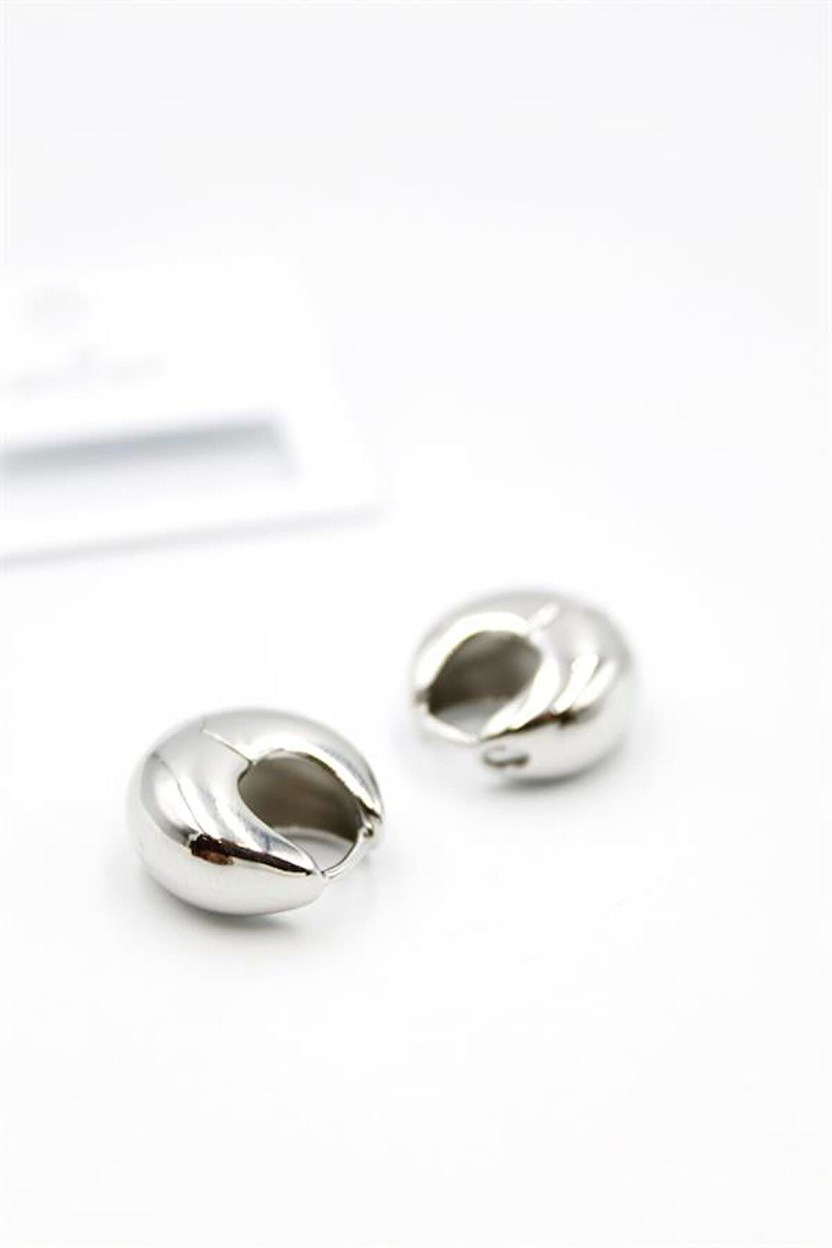 Oval Halka Küpe - Gümüş